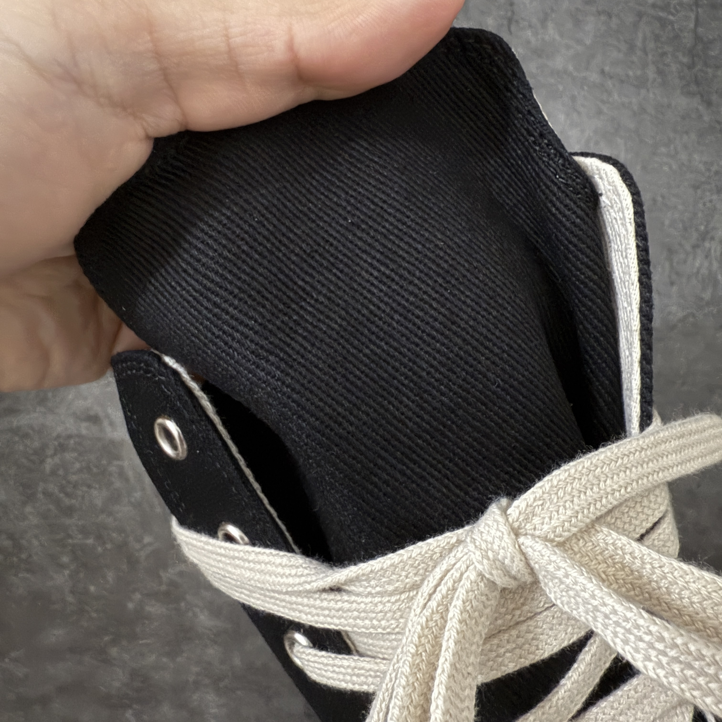 RICK OWENS RO 圆头 高筒  板鞋 休闲鞋 波鞋 男鞋   厚底 帆布拉链细鞋带   黑白 DU01F4831DO-911