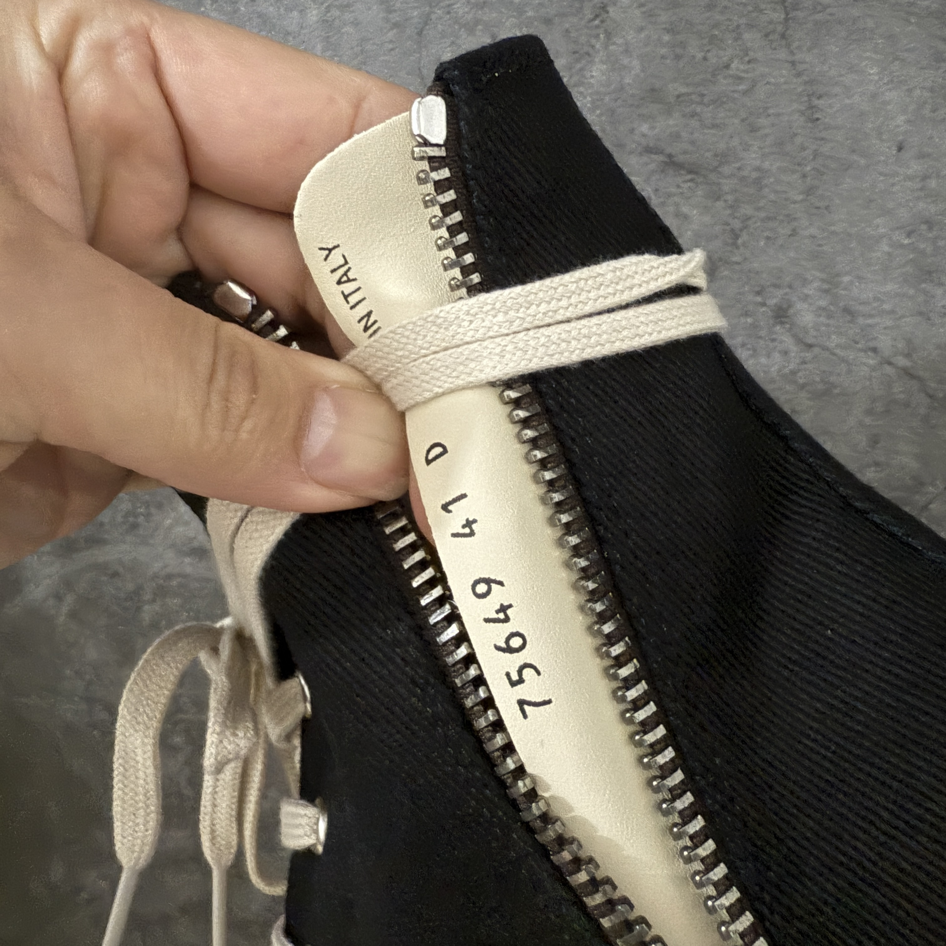 RICK OWENS RO 圆头 高筒  板鞋 休闲鞋 波鞋 男鞋   厚底 帆布拉链细鞋带   黑白 DU01F4831DO-911