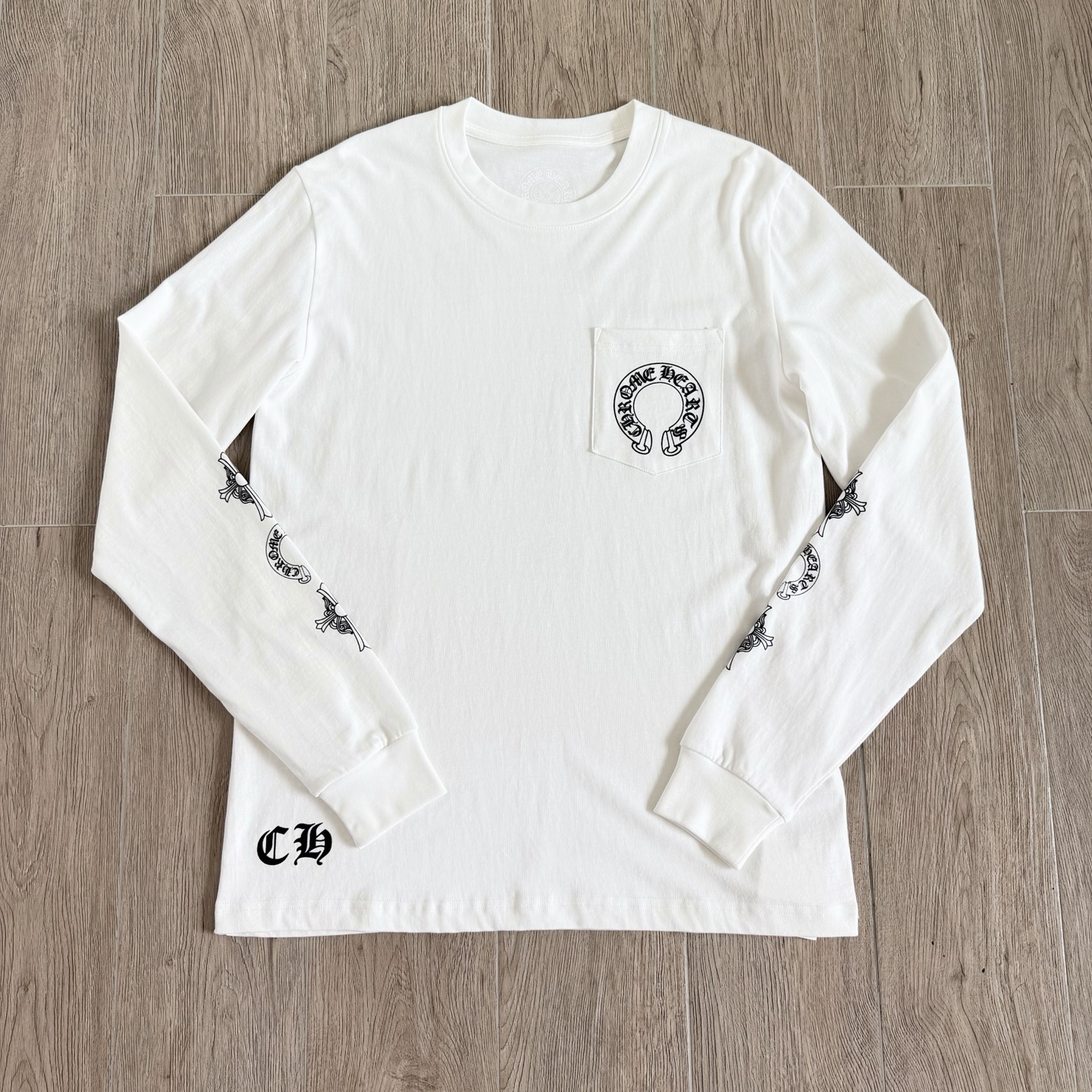 Chrome Hearts 克罗心 CH  长袖 T恤   26T卷轴  黑色 白色