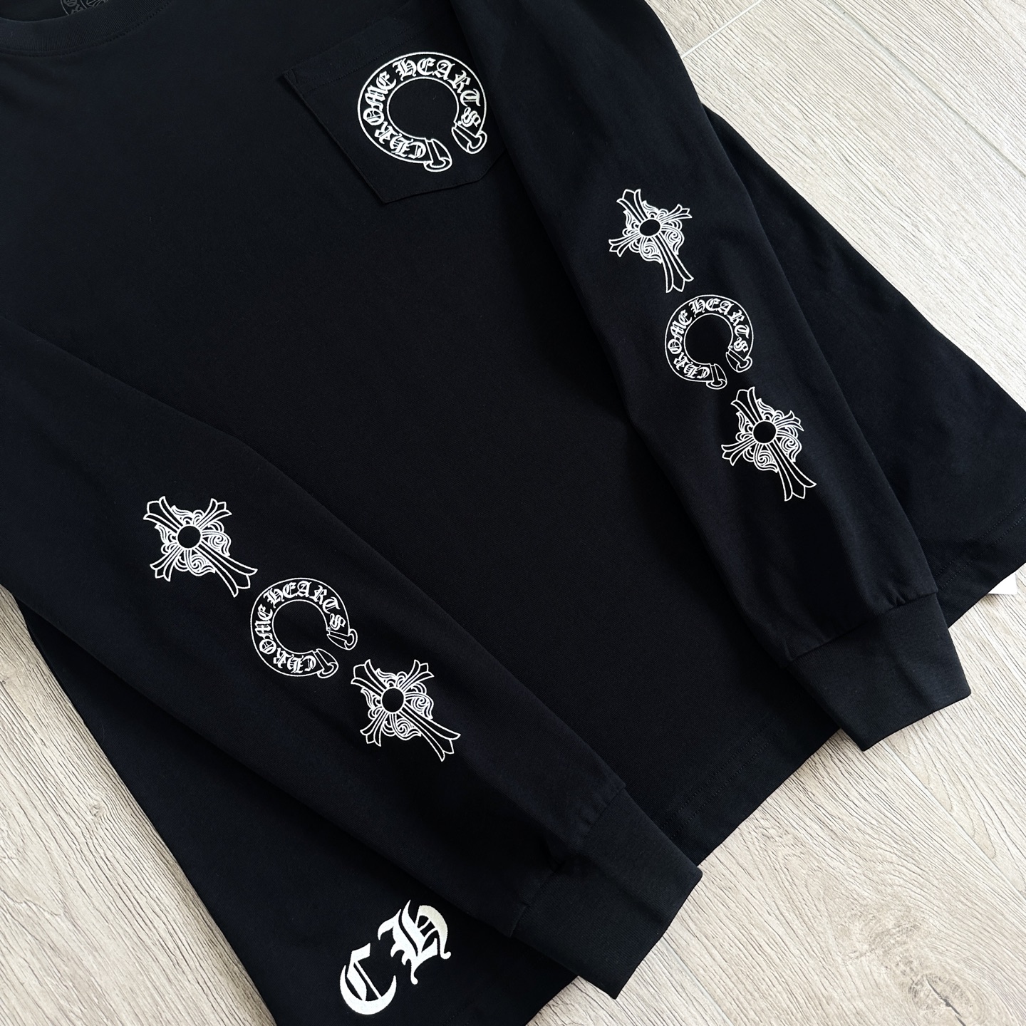Chrome Hearts 克罗心 CH  长袖 T恤   26T卷轴  黑色 白色