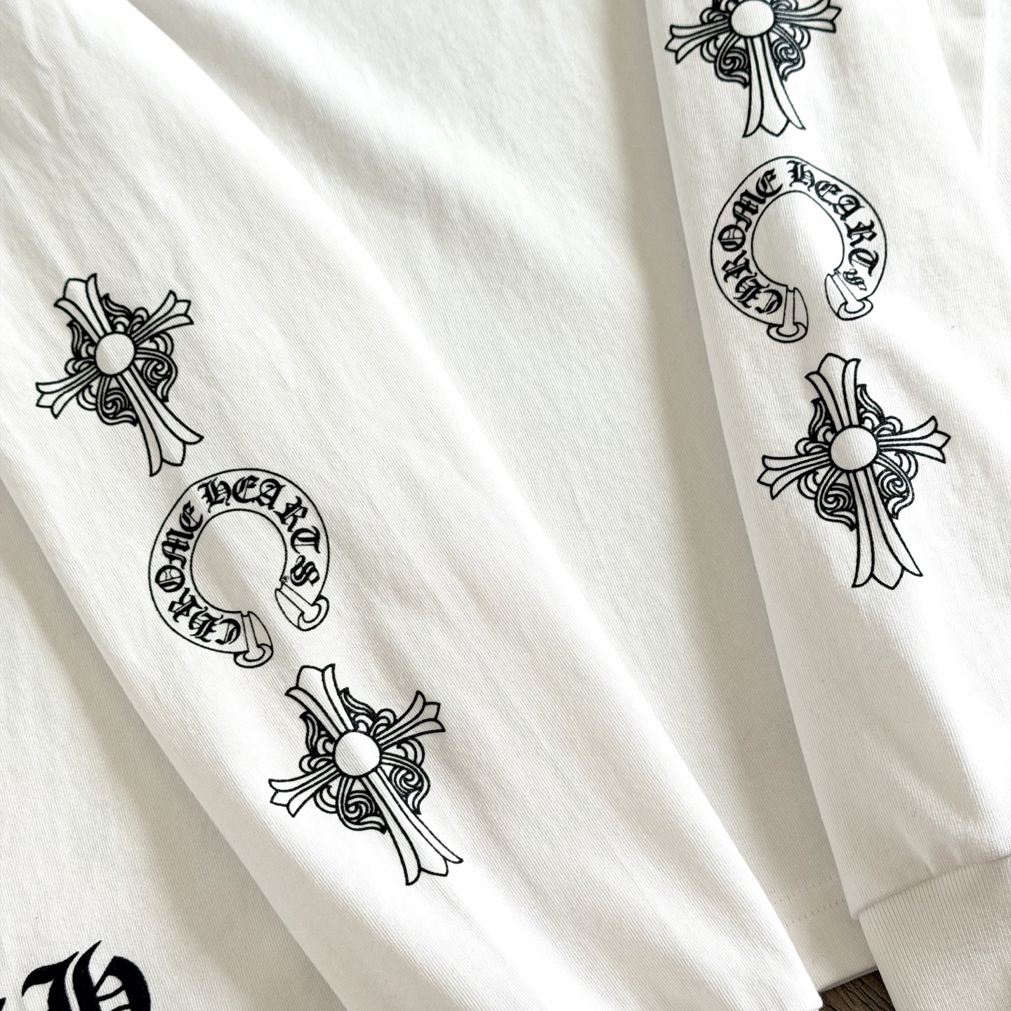 Chrome Hearts 克罗心 CH  长袖 T恤   26T卷轴  黑色 白色