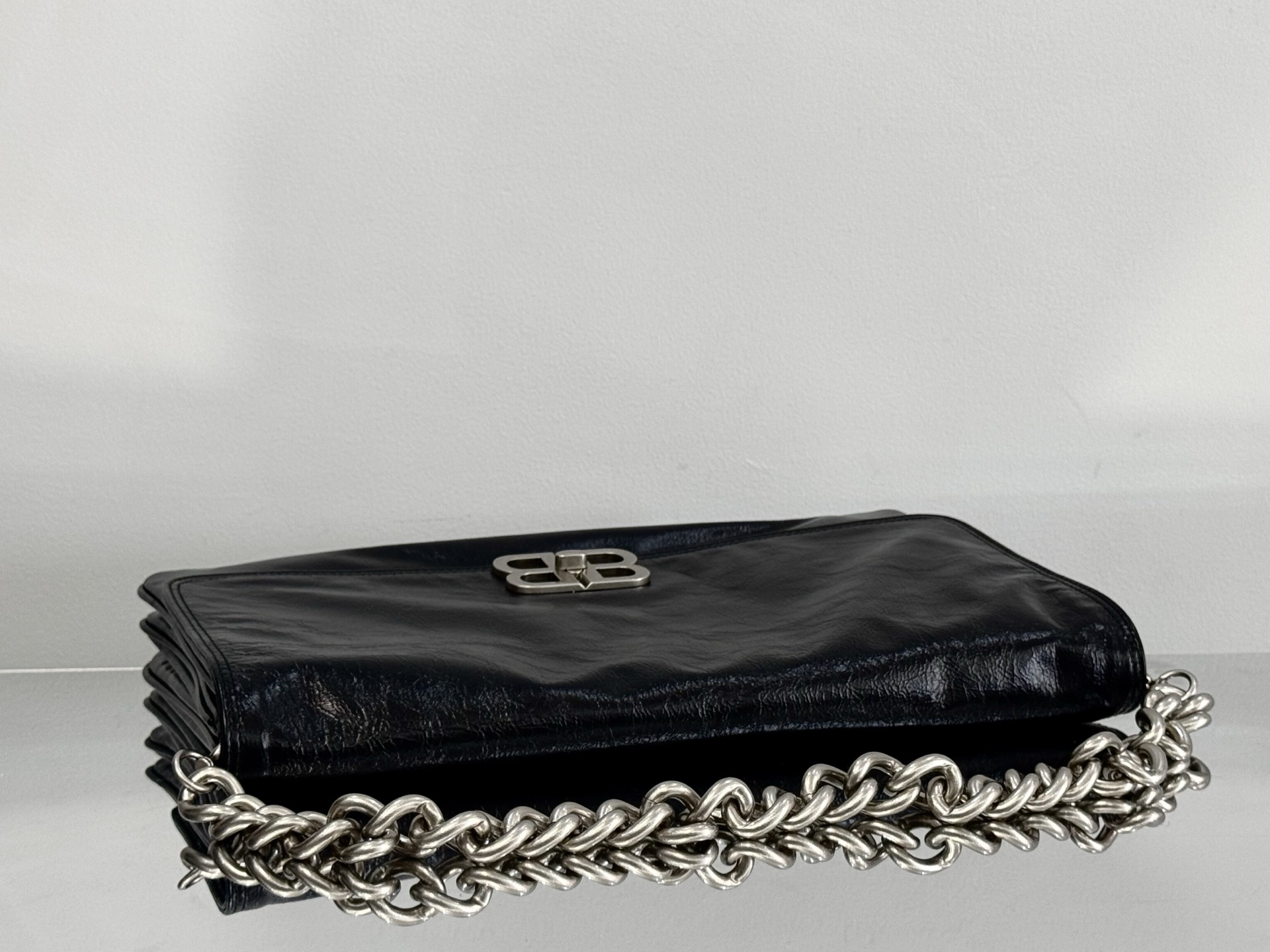 36CM/29cm  巴黎世家 单肩斜跨 Balenciag BB Soft (Crossbody/Shoulder) Cowhide – Black 7484882AAI41000