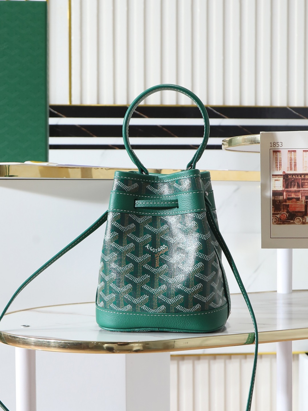 GOYARD 戈雅水桶 Mini MPetit Flot  -Canvas and Calfskin Shoulder Bag F0 PEFLOTMINTY