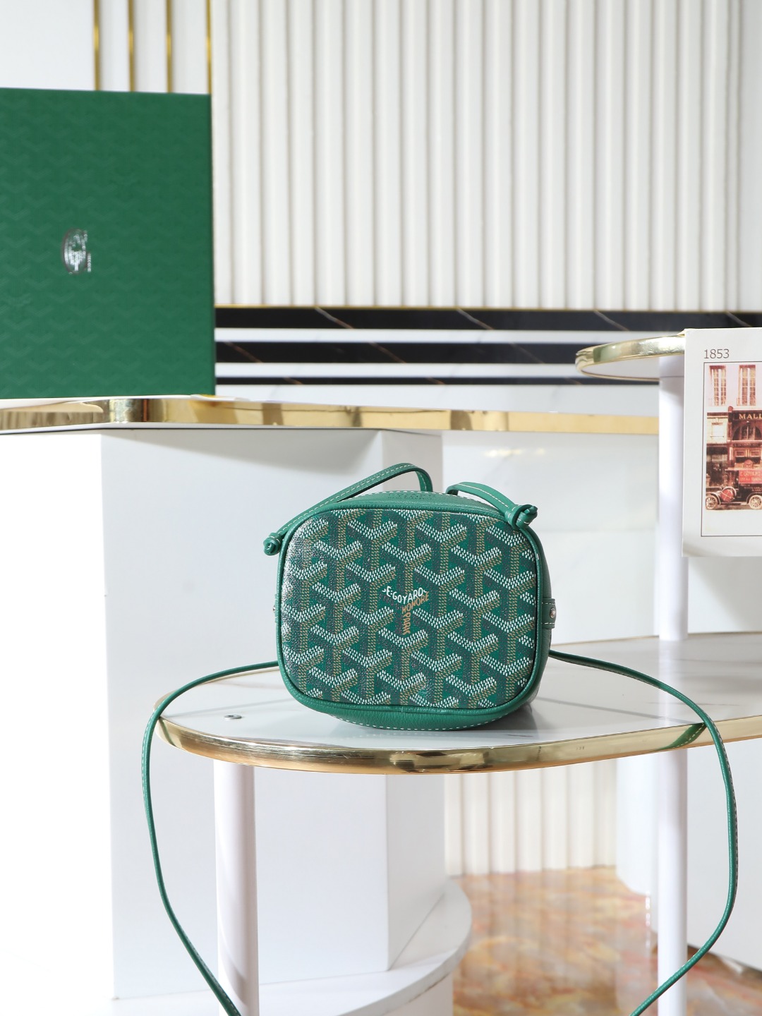 GOYARD 戈雅水桶 Mini MPetit Flot  -Canvas and Calfskin Shoulder Bag F0 PEFLOTMINTY
