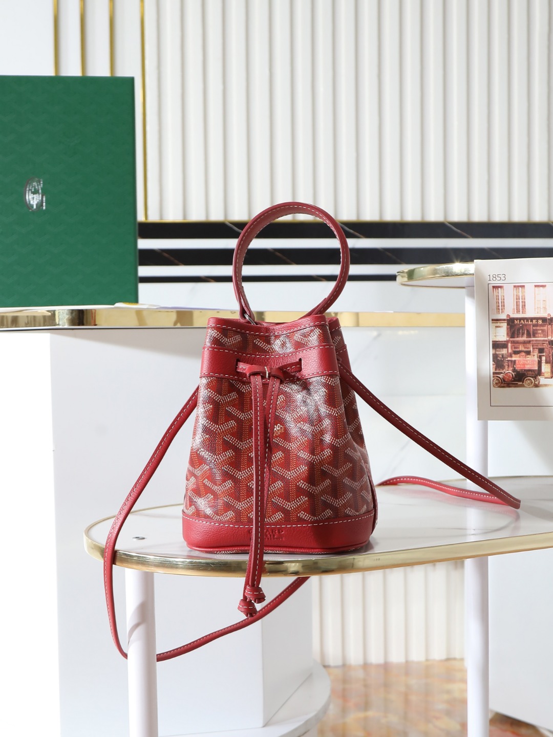 GOYARD 戈雅水桶 Mini MPetit Flot  -Canvas and Calfskin Shoulder Bag F0 PEFLOTMINTY