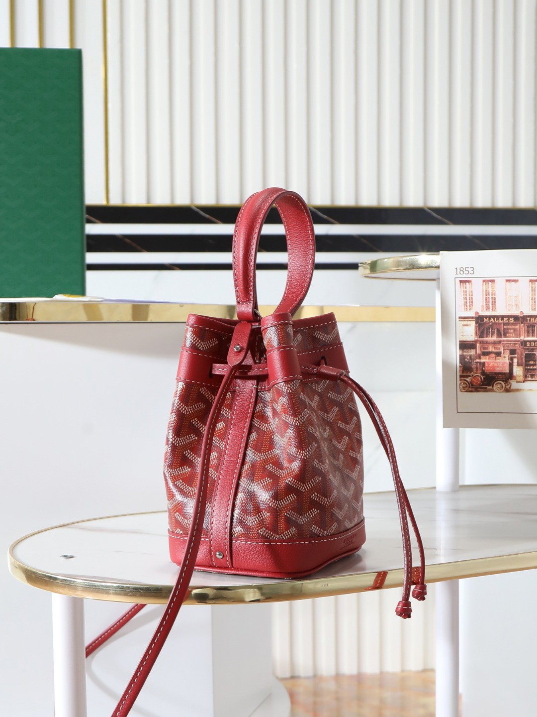 GOYARD 戈雅水桶 Mini MPetit Flot  -Canvas and Calfskin Shoulder Bag F0 PEFLOTMINTY
