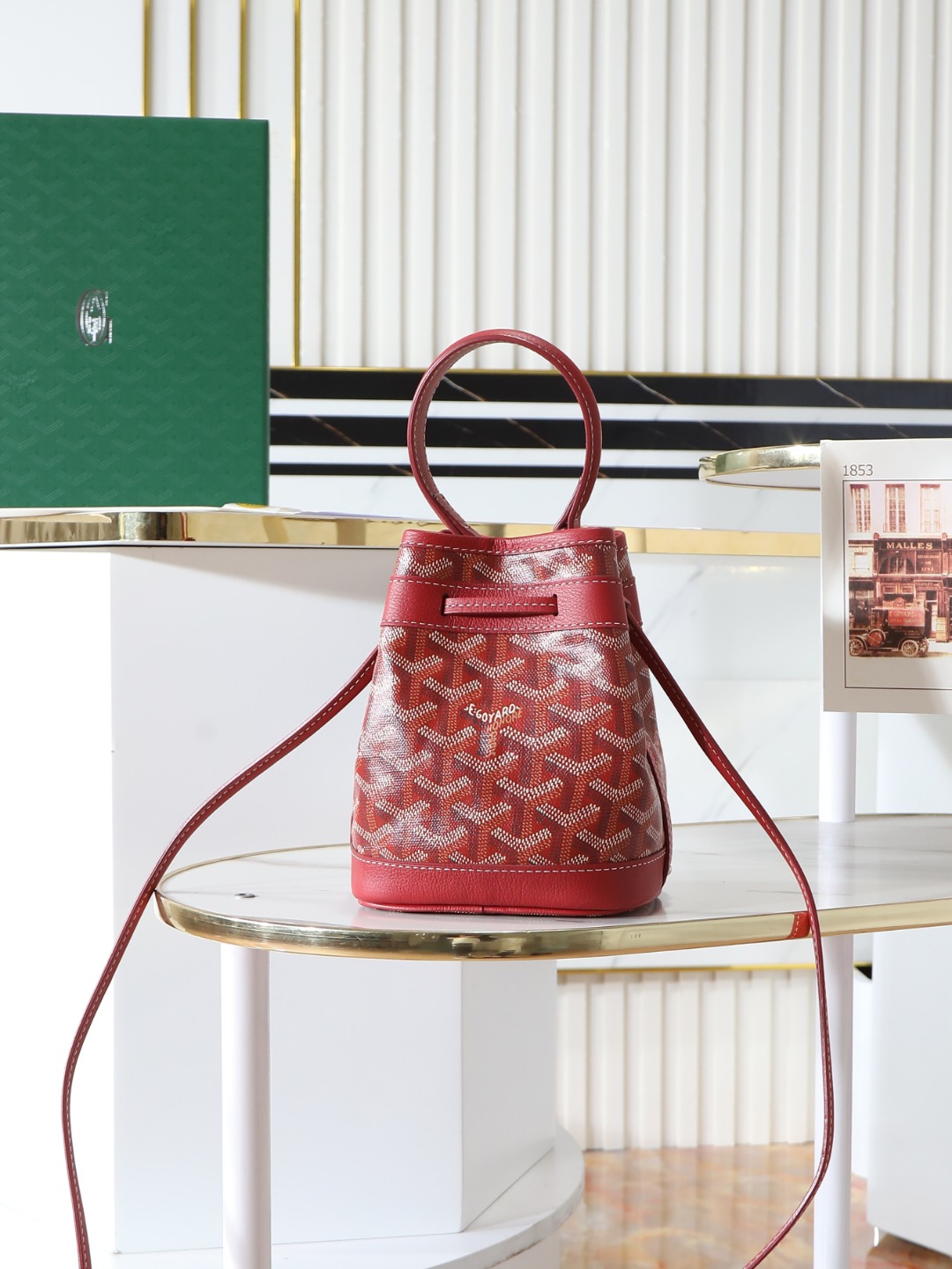 GOYARD 戈雅水桶 Mini MPetit Flot  -Canvas and Calfskin Shoulder Bag F0 PEFLOTMINTY