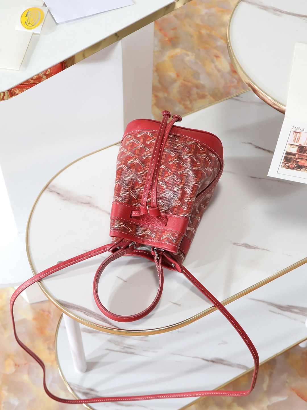 GOYARD 戈雅水桶 Mini MPetit Flot  -Canvas and Calfskin Shoulder Bag F0 PEFLOTMINTY