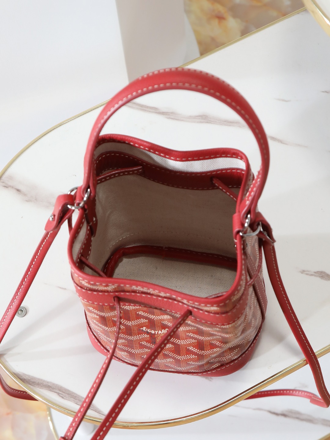 GOYARD 戈雅水桶 Mini MPetit Flot  -Canvas and Calfskin Shoulder Bag F0 PEFLOTMINTY