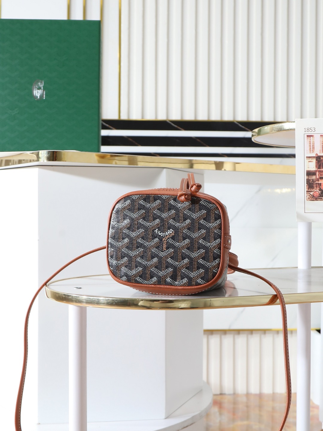 GOYARD 戈雅水桶 Mini MPetit Flot  -Canvas and Calfskin Shoulder Bag F0 PEFLOTMINTY