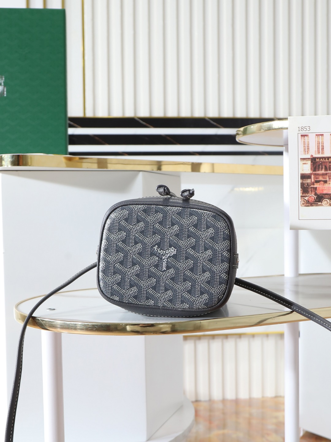 GOYARD 戈雅水桶 Mini MPetit Flot  -Canvas and Calfskin Shoulder Bag F0 PEFLOTMINTY