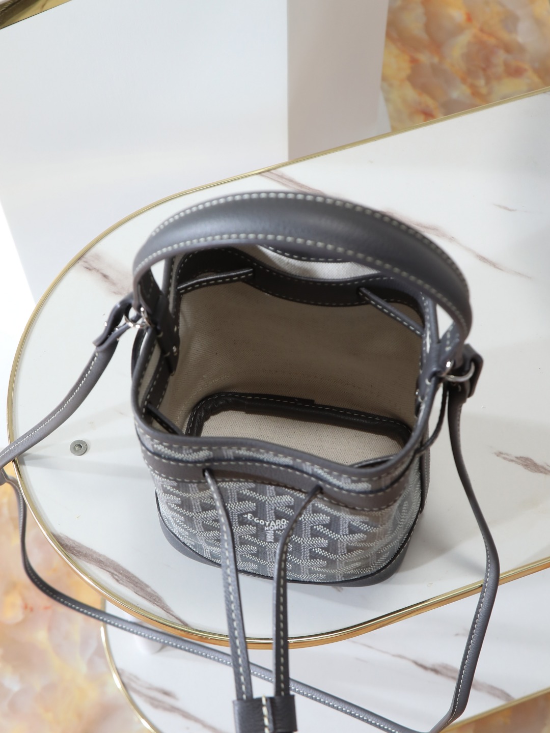 GOYARD 戈雅水桶 Mini MPetit Flot  -Canvas and Calfskin Shoulder Bag F0 PEFLOTMINTY