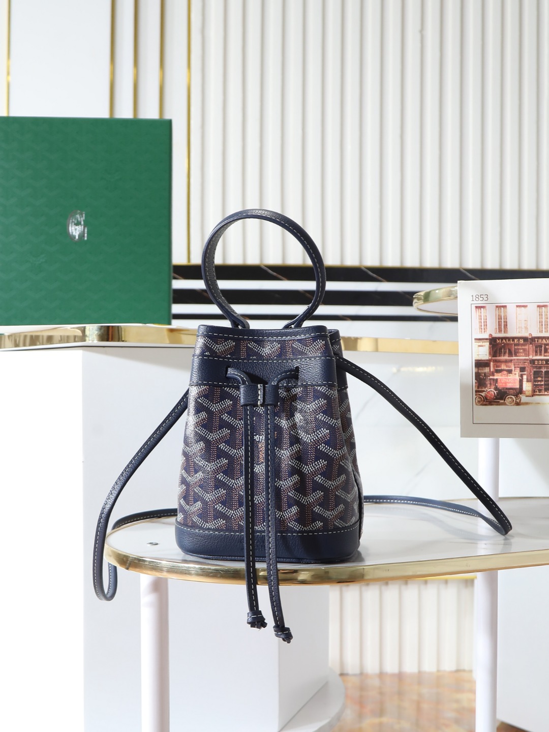 GOYARD 戈雅水桶 Mini MPetit Flot  -Canvas and Calfskin Shoulder Bag F0 PEFLOTMINTY