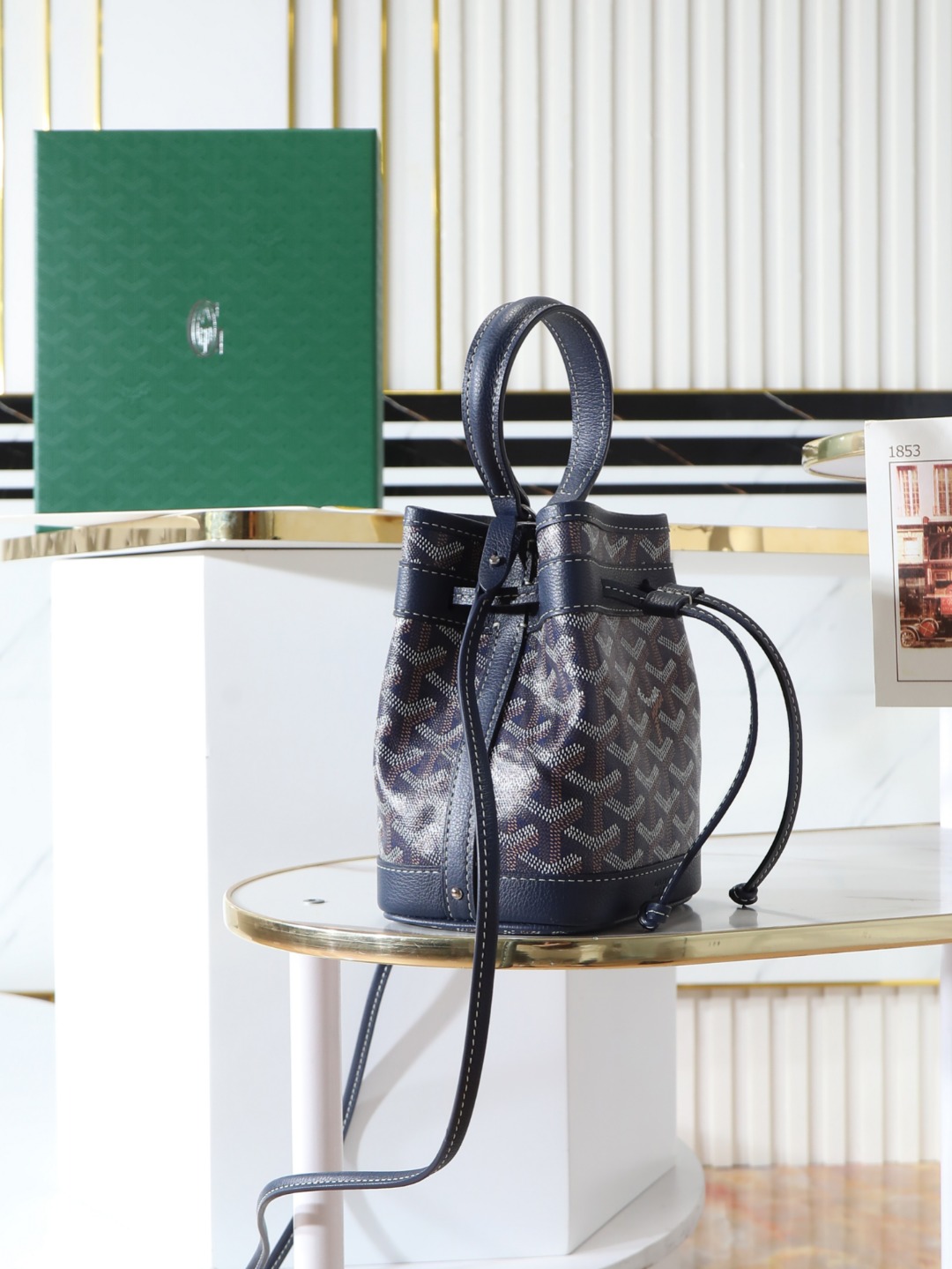 GOYARD 戈雅水桶 Mini MPetit Flot  -Canvas and Calfskin Shoulder Bag F0 PEFLOTMINTY