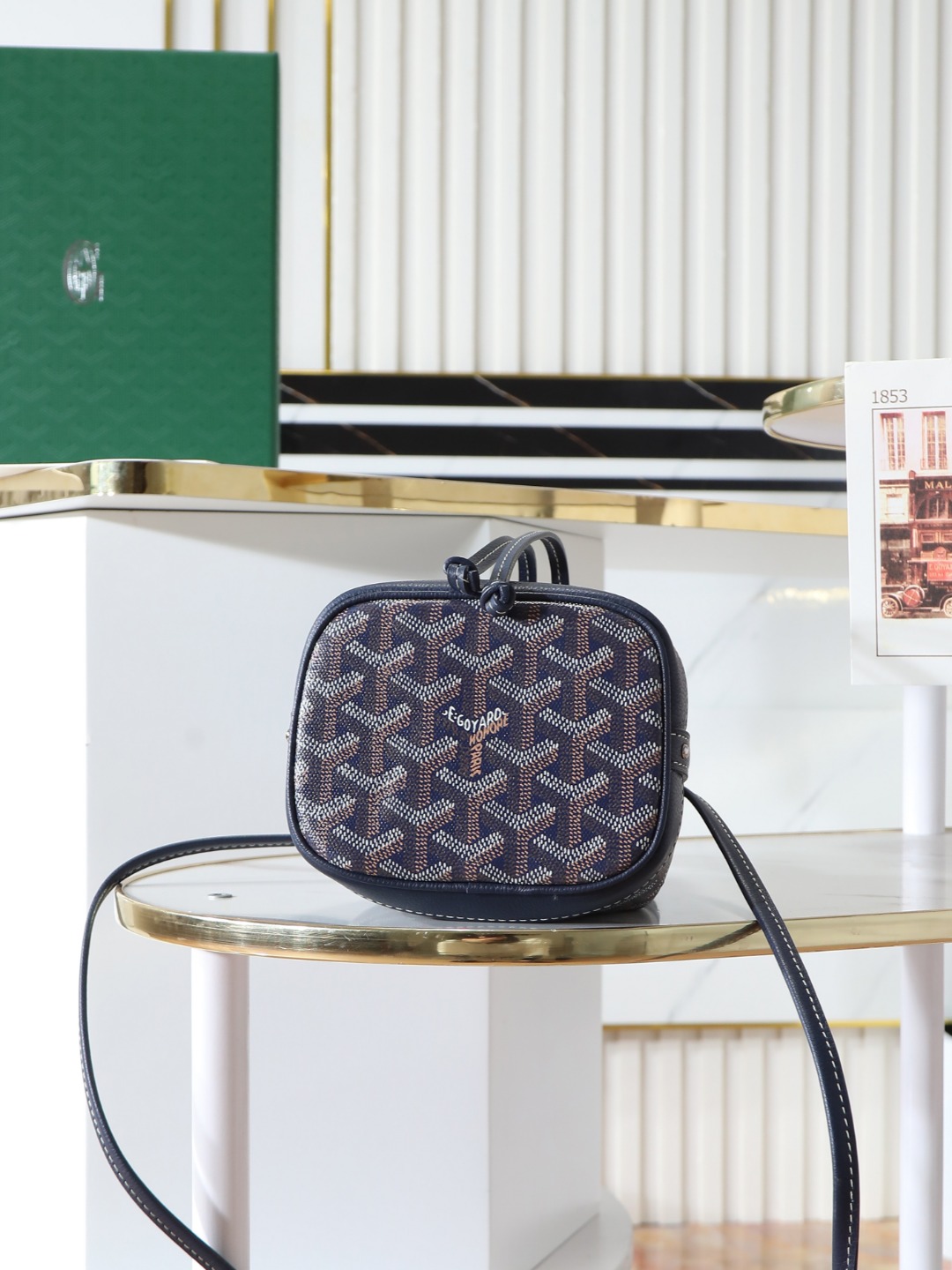 GOYARD 戈雅水桶 Mini MPetit Flot  -Canvas and Calfskin Shoulder Bag F0 PEFLOTMINTY