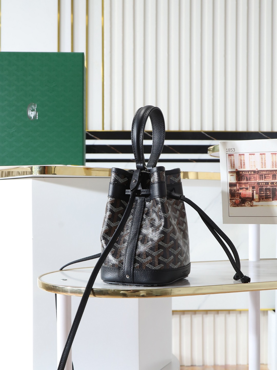 GOYARD 戈雅水桶 Mini MPetit Flot  -Canvas and Calfskin Shoulder Bag F0 PEFLOTMINTY
