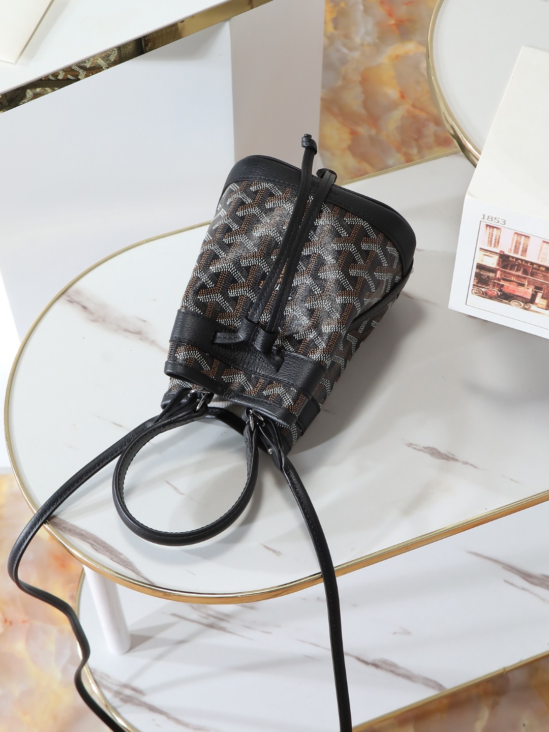 GOYARD 戈雅水桶 Mini MPetit Flot  -Canvas and Calfskin Shoulder Bag F0 PEFLOTMINTY