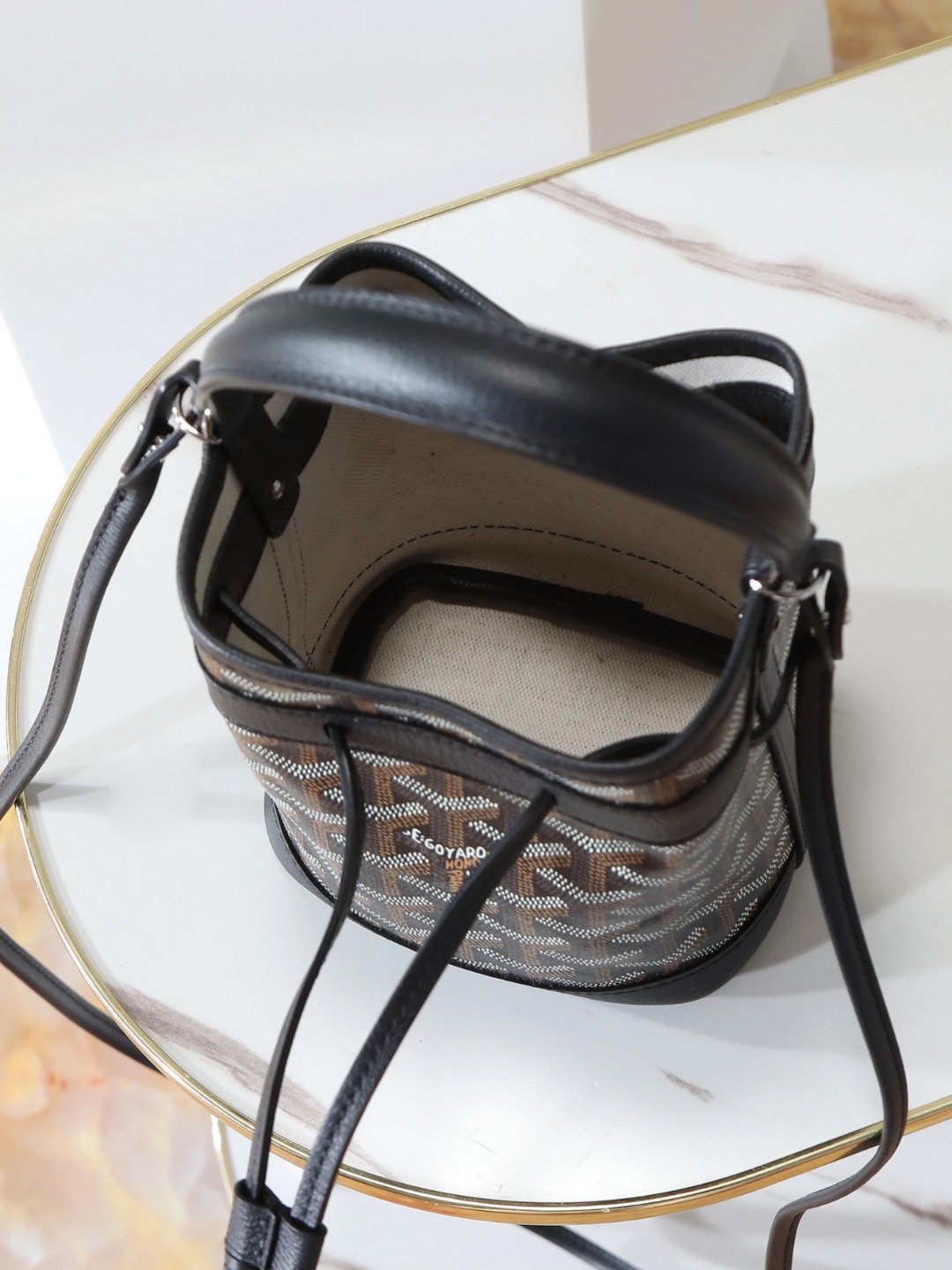 GOYARD 戈雅水桶 Mini MPetit Flot  -Canvas and Calfskin Shoulder Bag F0 PEFLOTMINTY