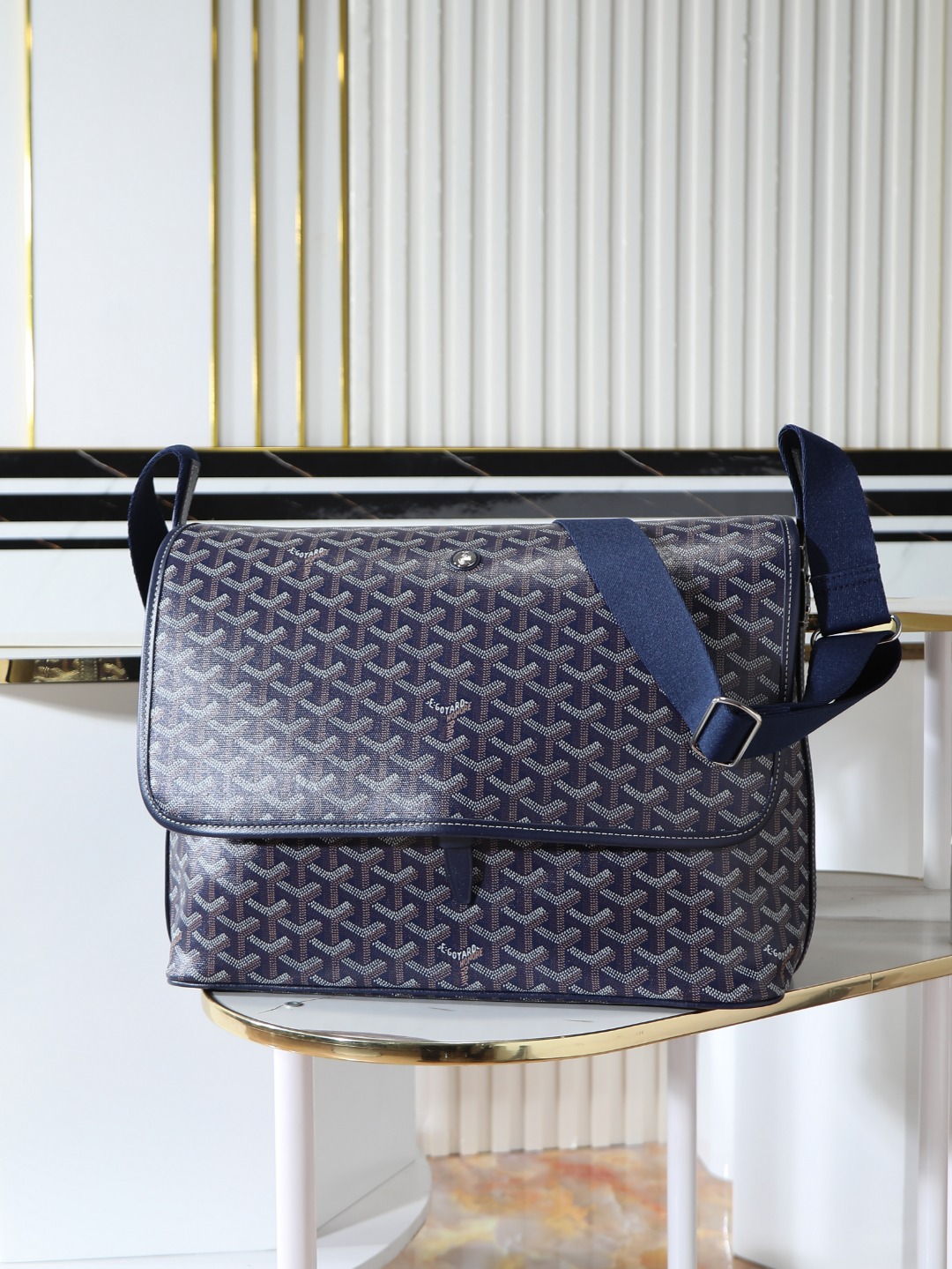 GOYARD 戈雅 CAPETIEN  -Canvas and leather flap-closure messenger/shoulder bag-F0-CAPETIMMLTY
