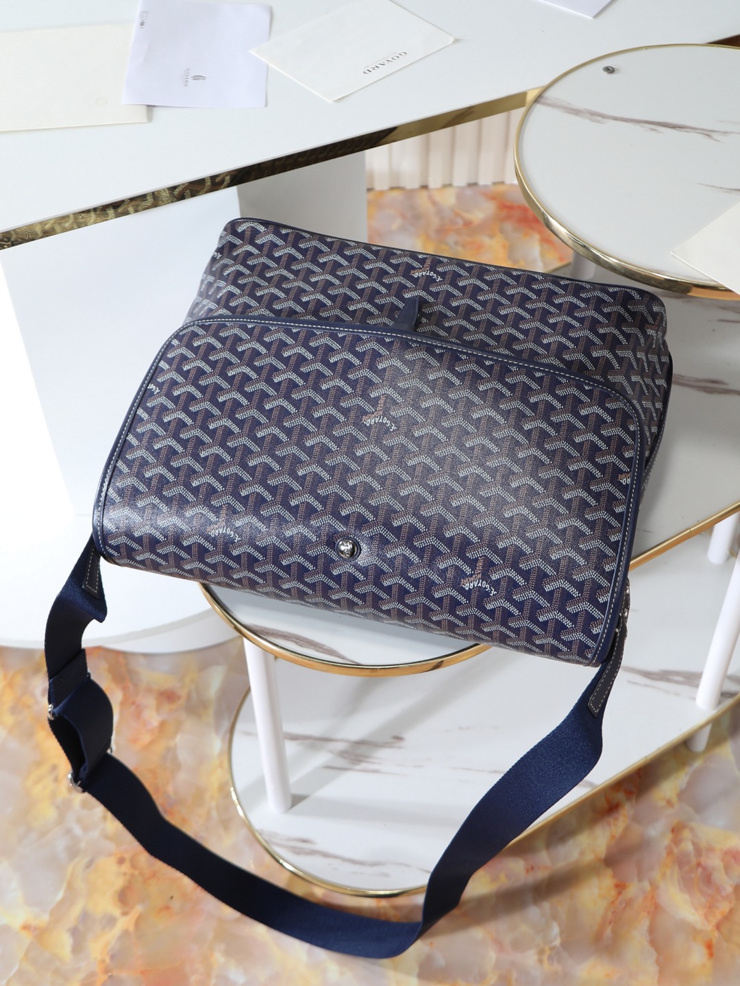 GOYARD 戈雅 CAPETIEN  -Canvas and leather flap-closure messenger/shoulder bag-F0-CAPETIMMLTY