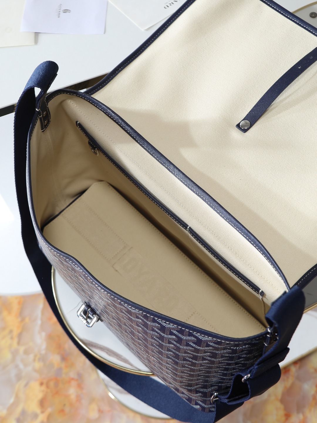 GOYARD 戈雅 CAPETIEN  -Canvas and leather flap-closure messenger/shoulder bag-F0-CAPETIMMLTY