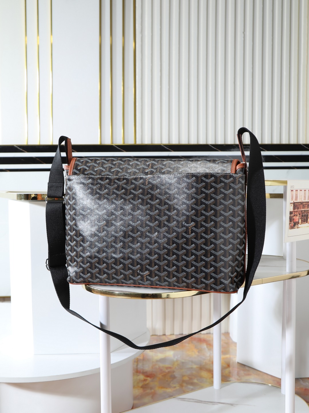 GOYARD 戈雅 CAPETIEN  -Canvas and leather flap-closure messenger/shoulder bag-F0-CAPETIMMLTY