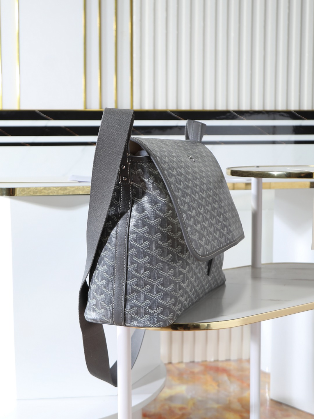 GOYARD 戈雅 CAPETIEN  -Canvas and leather flap-closure messenger/shoulder bag-F0-CAPETIMMLTY