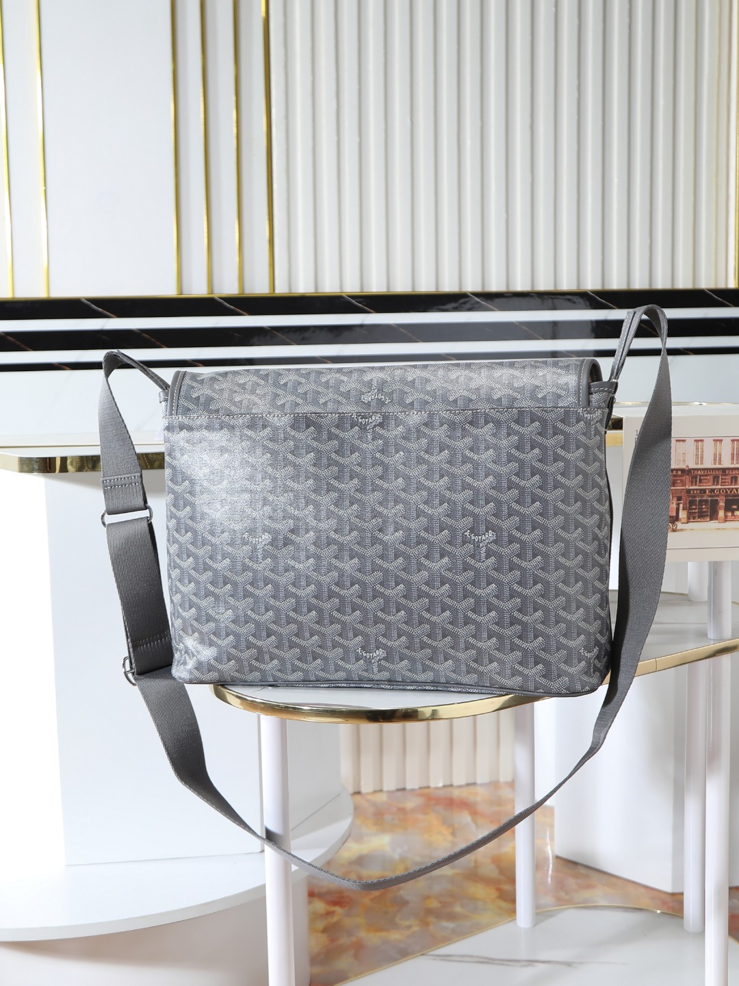 GOYARD 戈雅 CAPETIEN  -Canvas and leather flap-closure messenger/shoulder bag-F0-CAPETIMMLTY