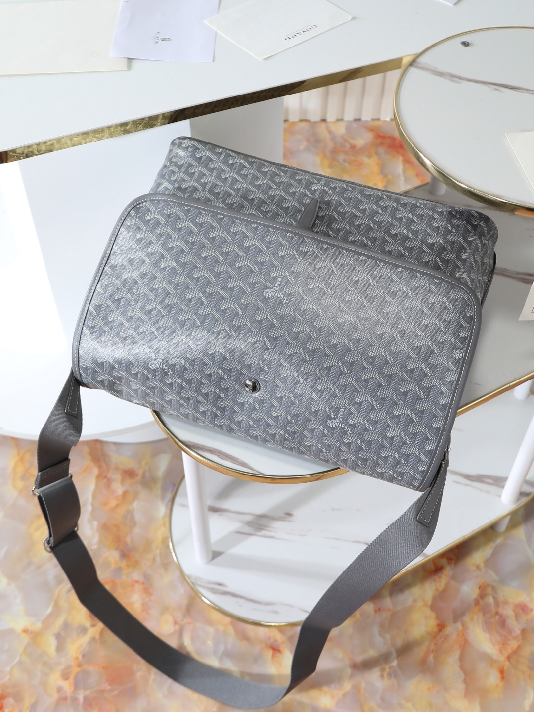 GOYARD 戈雅 CAPETIEN  -Canvas and leather flap-closure messenger/shoulder bag-F0-CAPETIMMLTY
