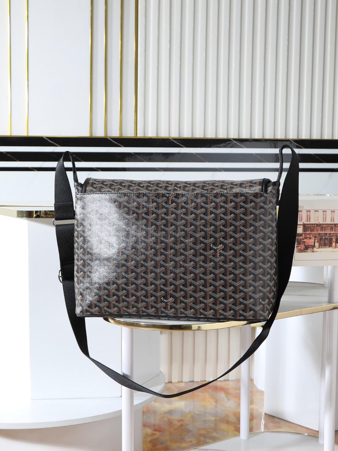 GOYARD 戈雅 CAPETIEN  -Canvas and leather flap-closure messenger/shoulder bag-F0-CAPETIMMLTY