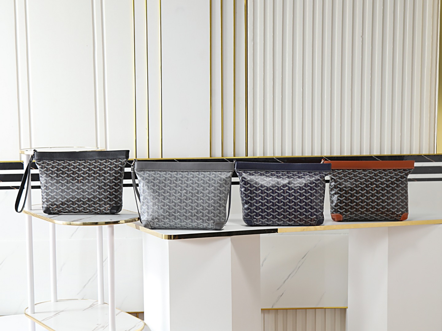GOYARD 戈雅手拿 Conti -Canvas and Leather Toiletry/Storage Bag-H0-CONTIPPMLTY-