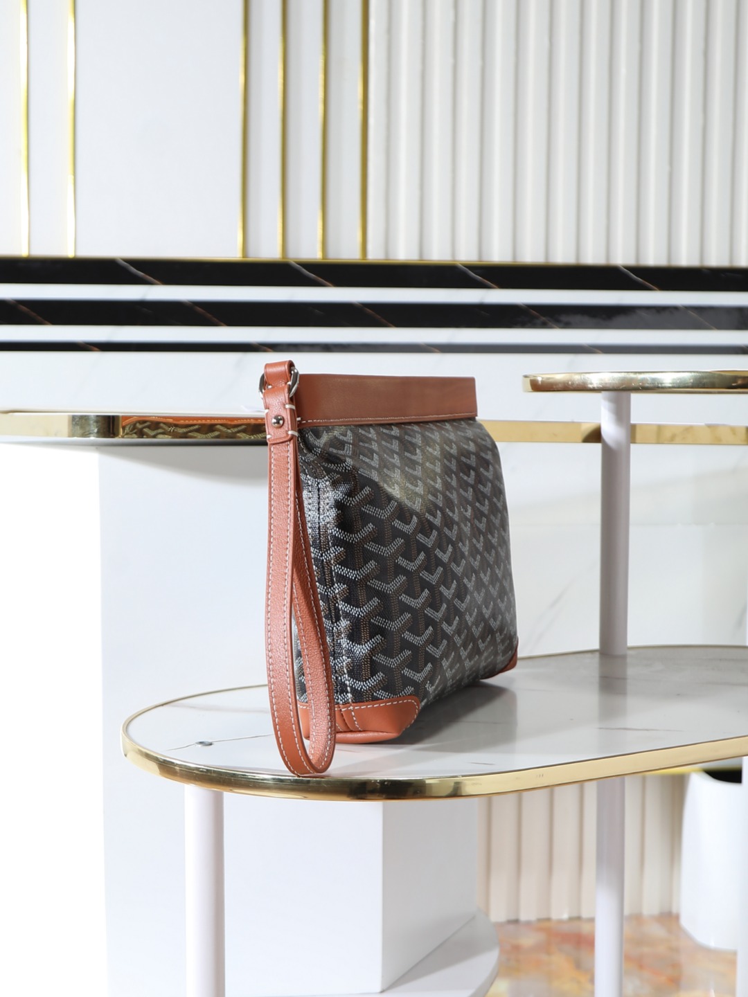 GOYARD 戈雅手拿 Conti -Canvas and Leather Toiletry/Storage Bag-H0-CONTIPPMLTY-