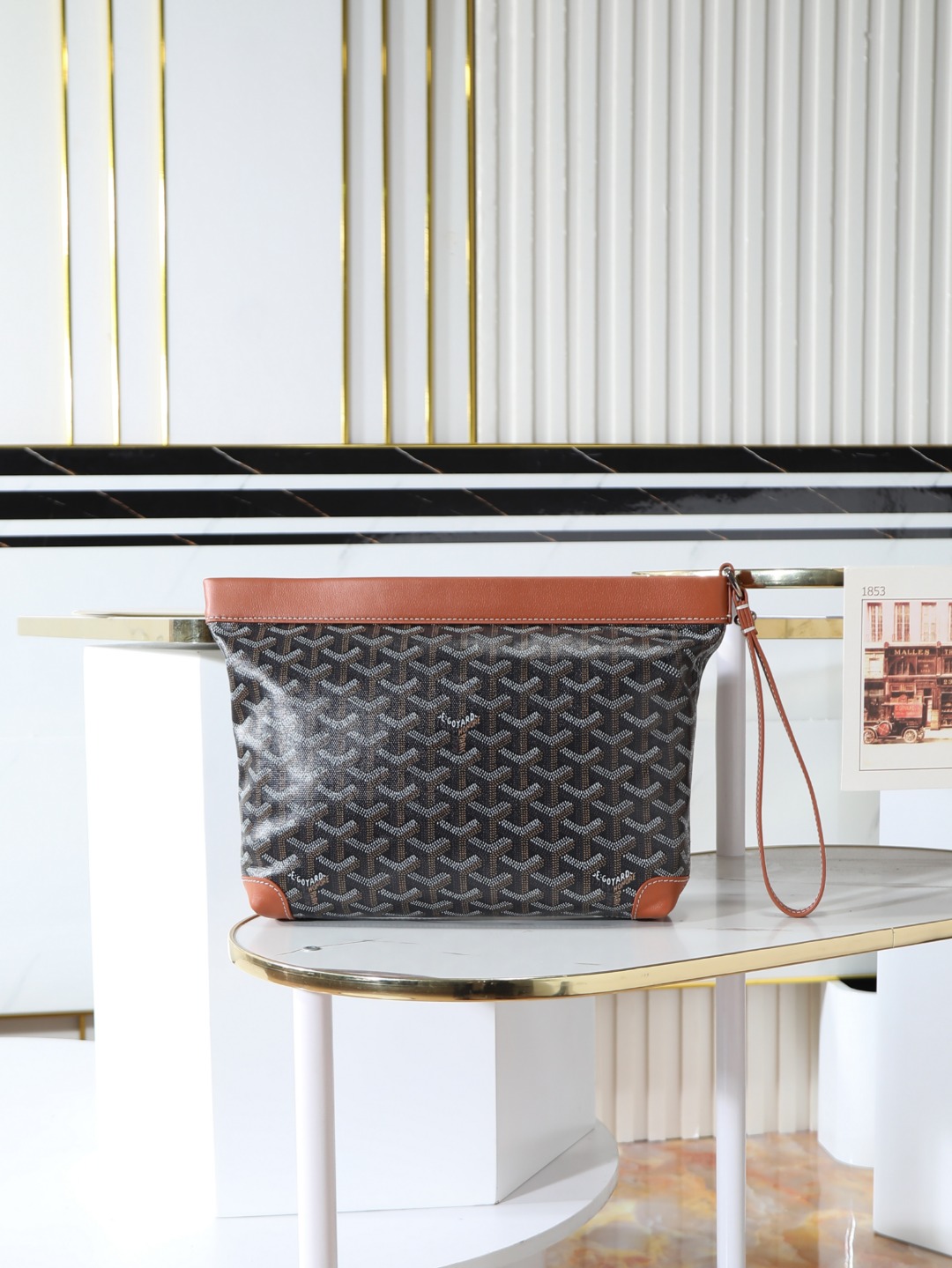 GOYARD 戈雅手拿 Conti -Canvas and Leather Toiletry/Storage Bag-H0-CONTIPPMLTY-
