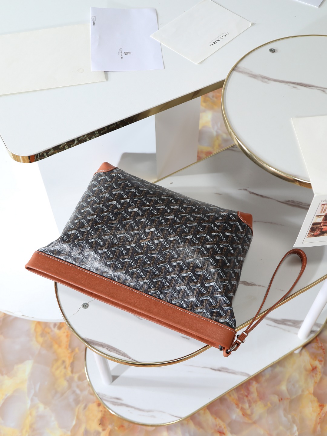 GOYARD 戈雅手拿 Conti -Canvas and Leather Toiletry/Storage Bag-H0-CONTIPPMLTY-