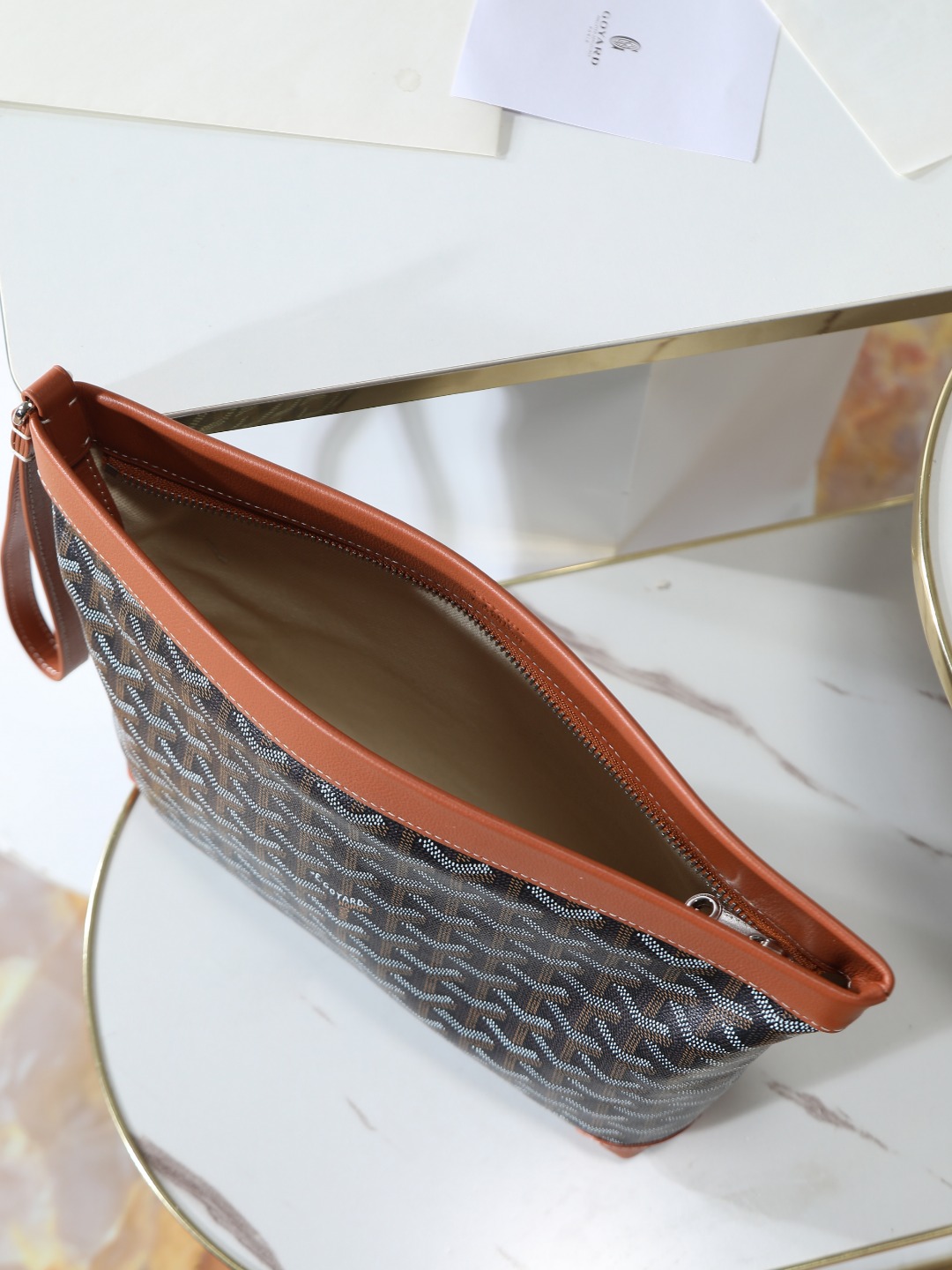 GOYARD 戈雅手拿 Conti -Canvas and Leather Toiletry/Storage Bag-H0-CONTIPPMLTY-