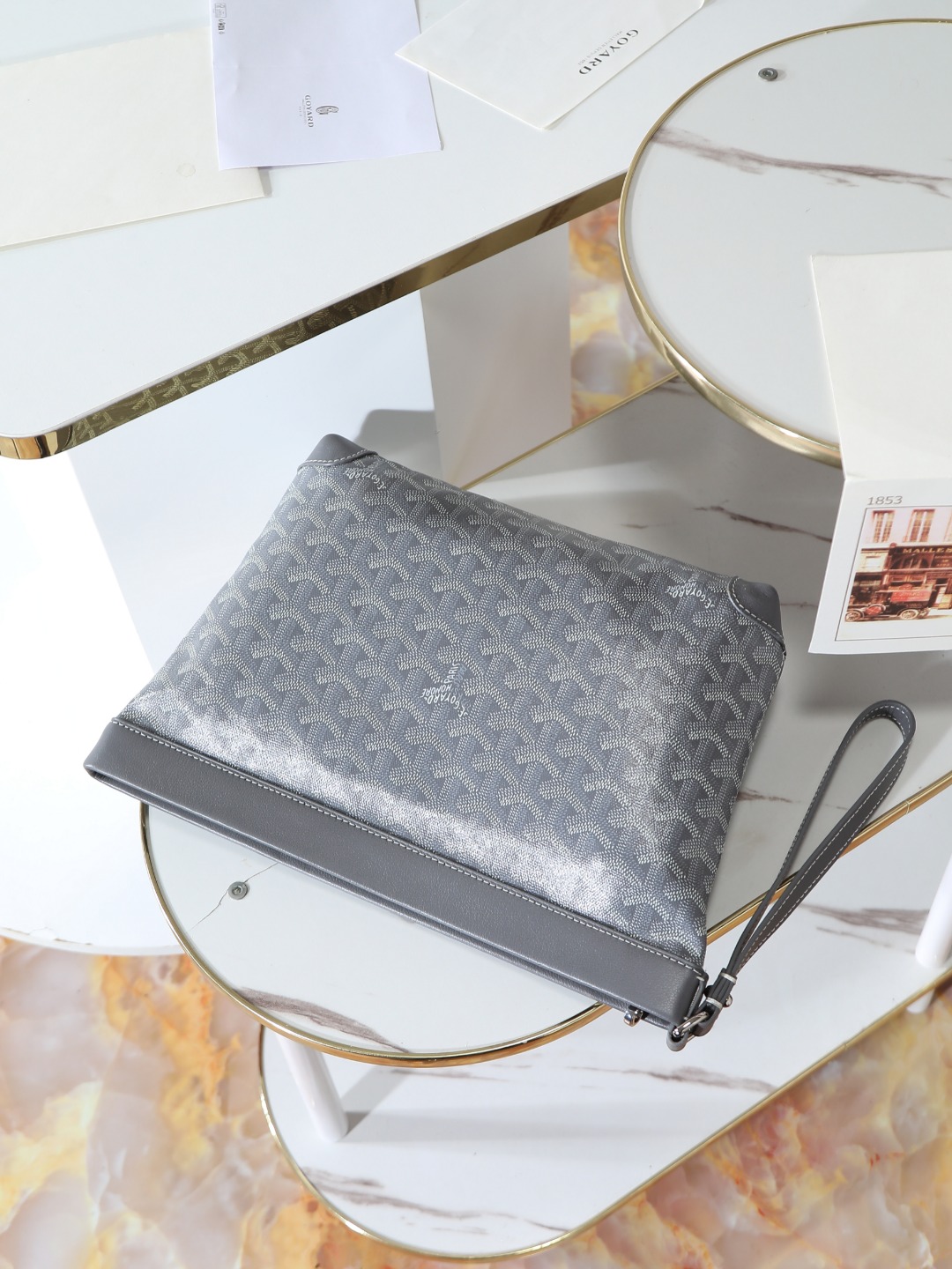 GOYARD 戈雅手拿 Conti -Canvas and Leather Toiletry/Storage Bag-H0-CONTIPPMLTY-