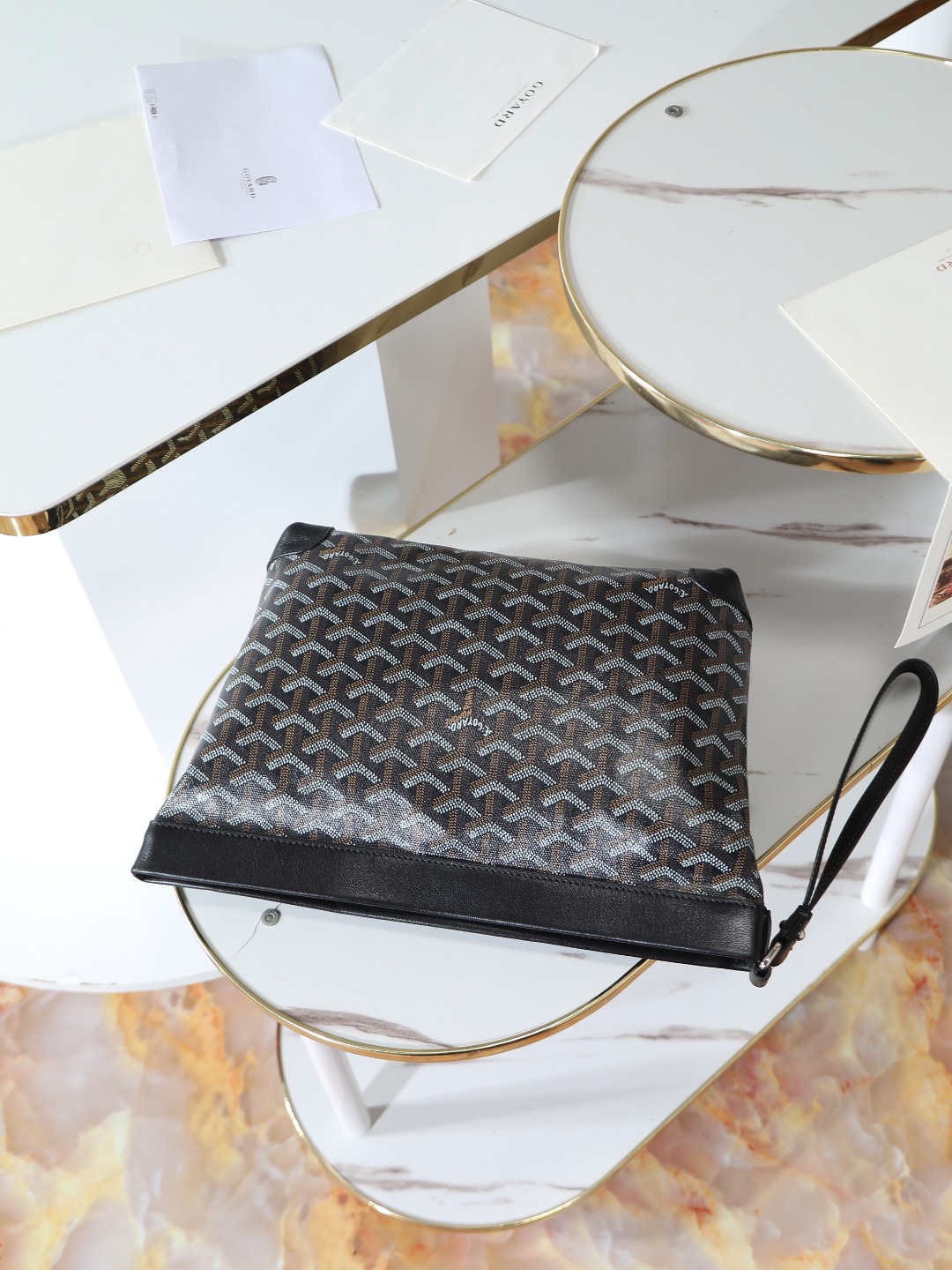 GOYARD 戈雅手拿 Conti -Canvas and Leather Toiletry/Storage Bag-H0-CONTIPPMLTY-