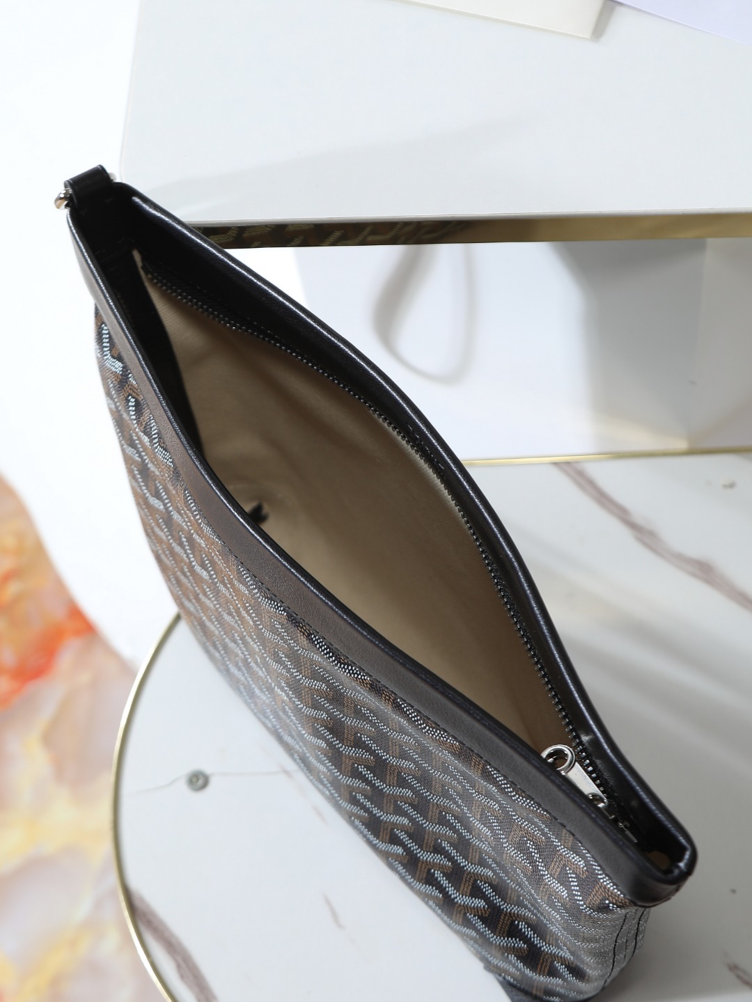 GOYARD 戈雅手拿 Conti -Canvas and Leather Toiletry/Storage Bag-H0-CONTIPPMLTY-