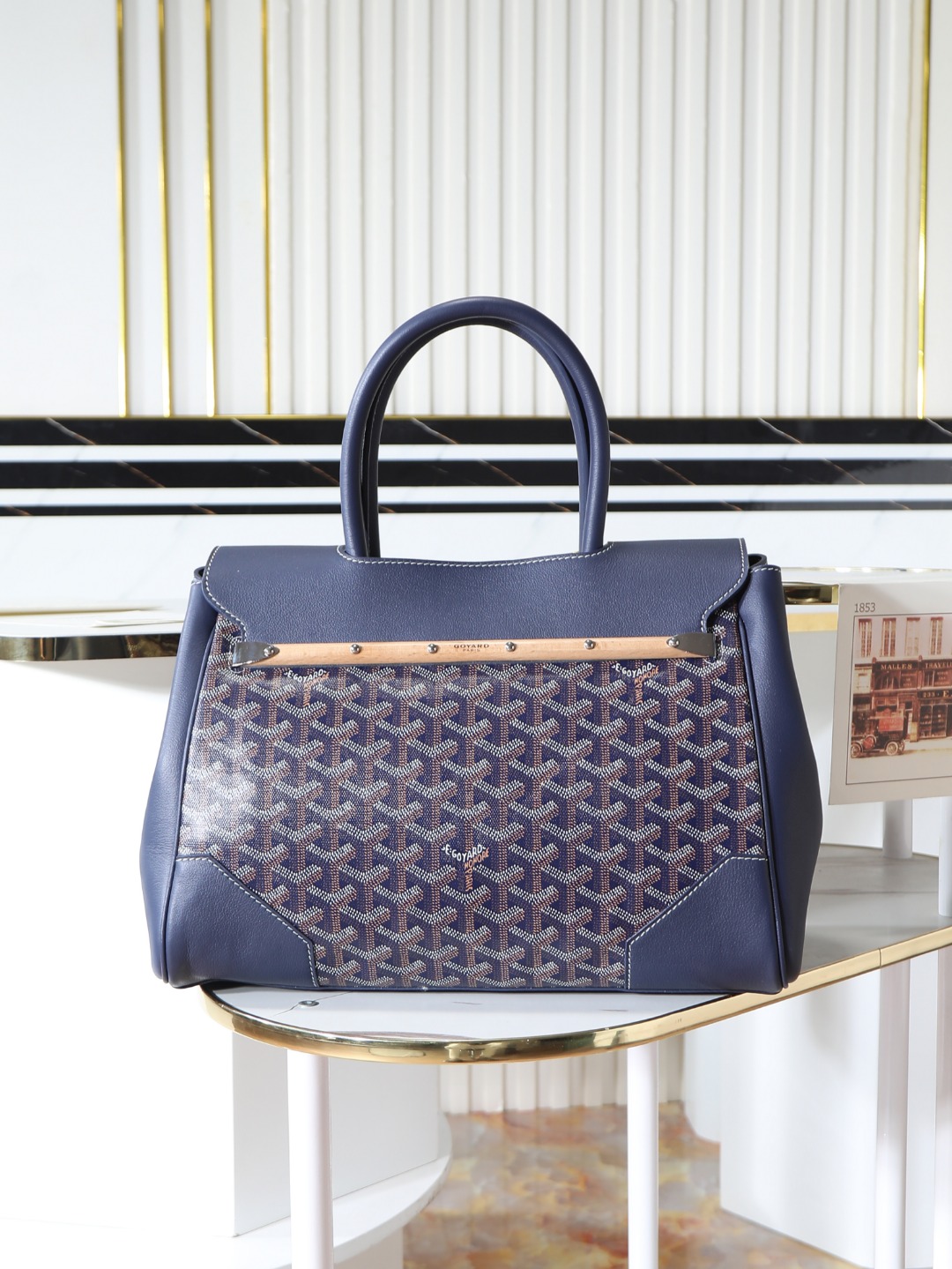 GOYARD 戈雅  Saigon -Beech Wood Handle Flap Tote Bag (Canvas & Leather) – Handheld & Shoulder Bag-F0-SAIGOCMMLTY