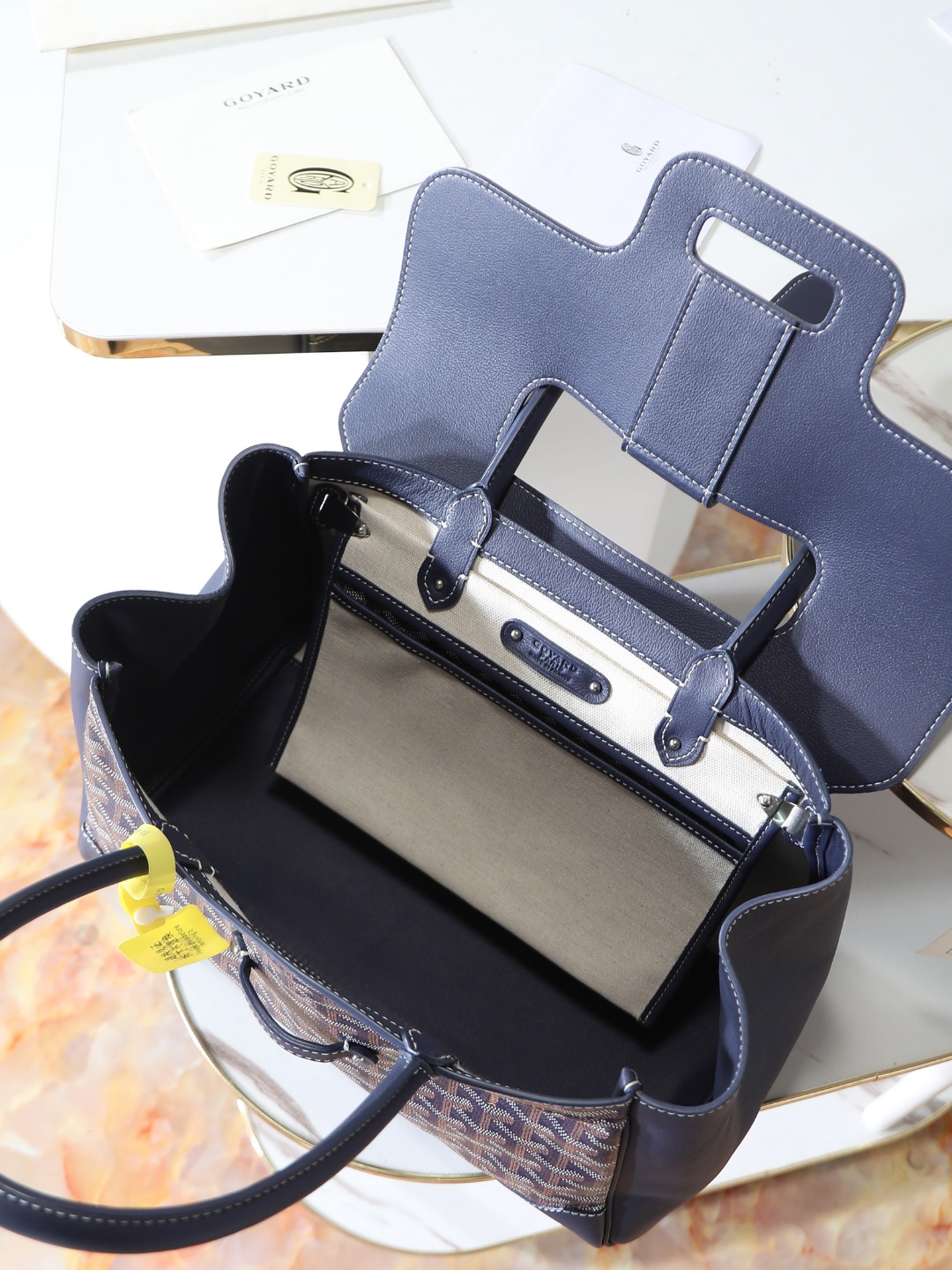 GOYARD 戈雅  Saigon -Beech Wood Handle Flap Tote Bag (Canvas & Leather) – Handheld & Shoulder Bag-F0-SAIGOCMMLTY
