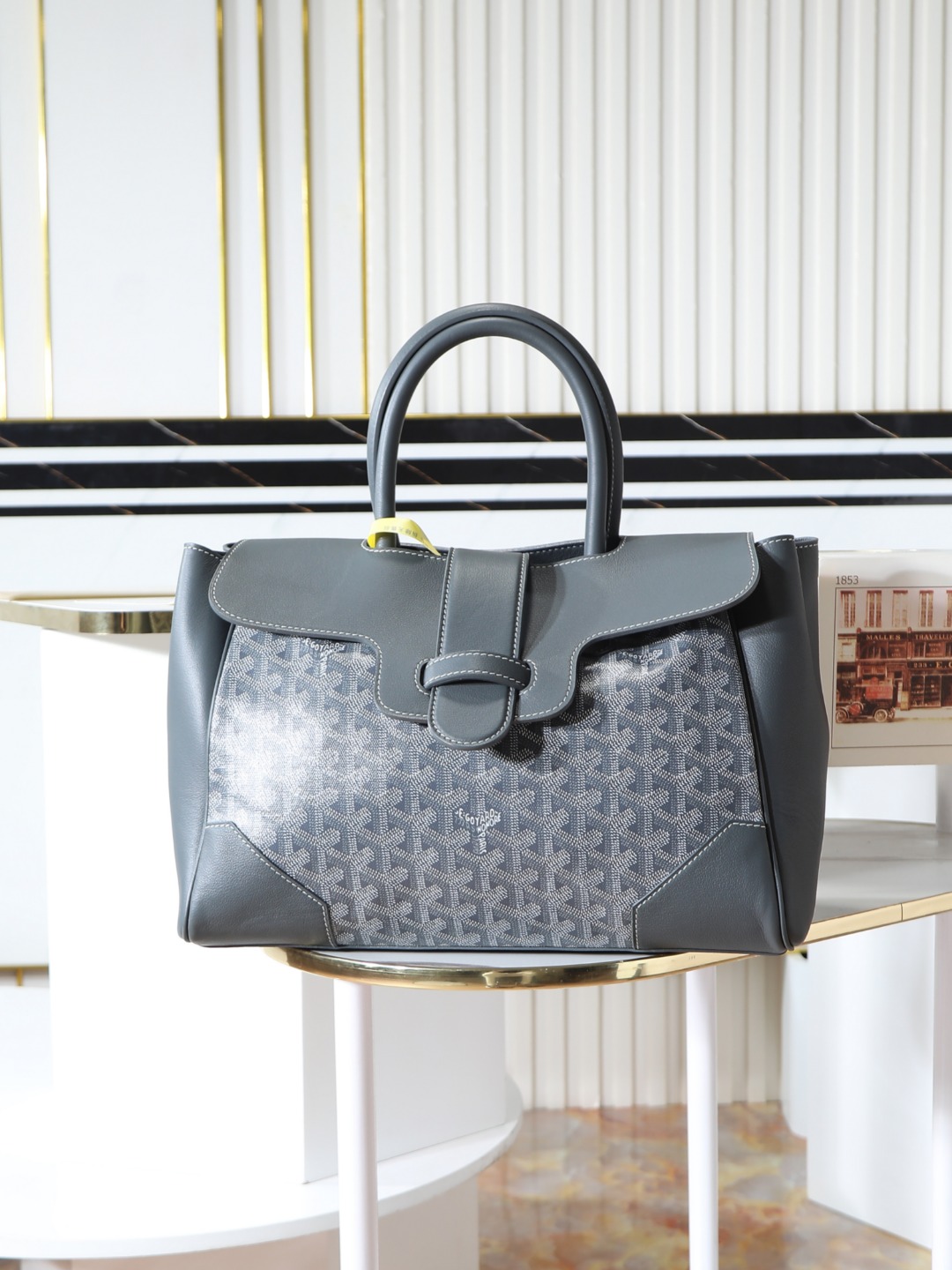 GOYARD 戈雅  Saigon -Beech Wood Handle Flap Tote Bag (Canvas & Leather) – Handheld & Shoulder Bag-F0-SAIGOCMMLTY