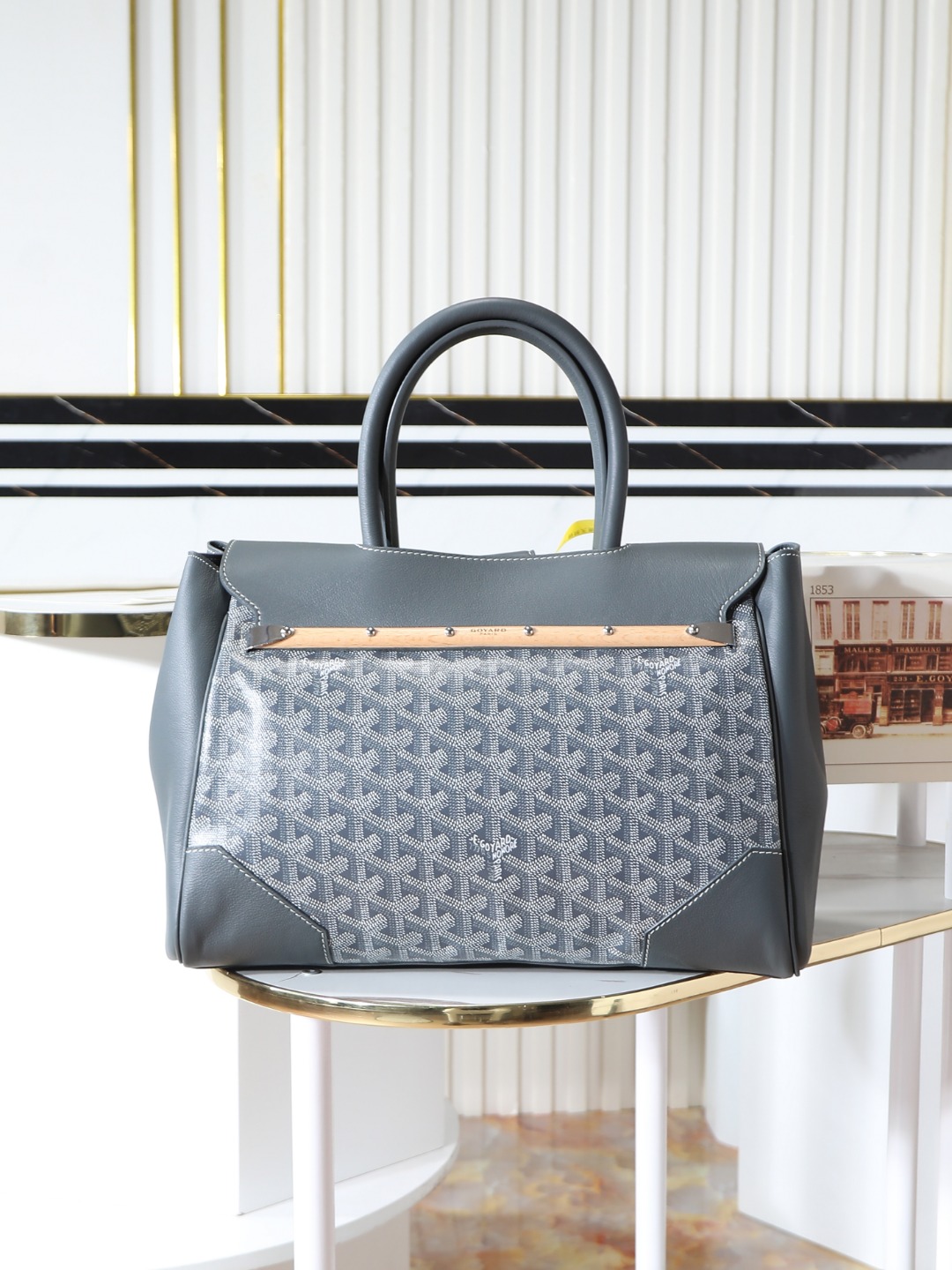 GOYARD 戈雅  Saigon -Beech Wood Handle Flap Tote Bag (Canvas & Leather) – Handheld & Shoulder Bag-F0-SAIGOCMMLTY