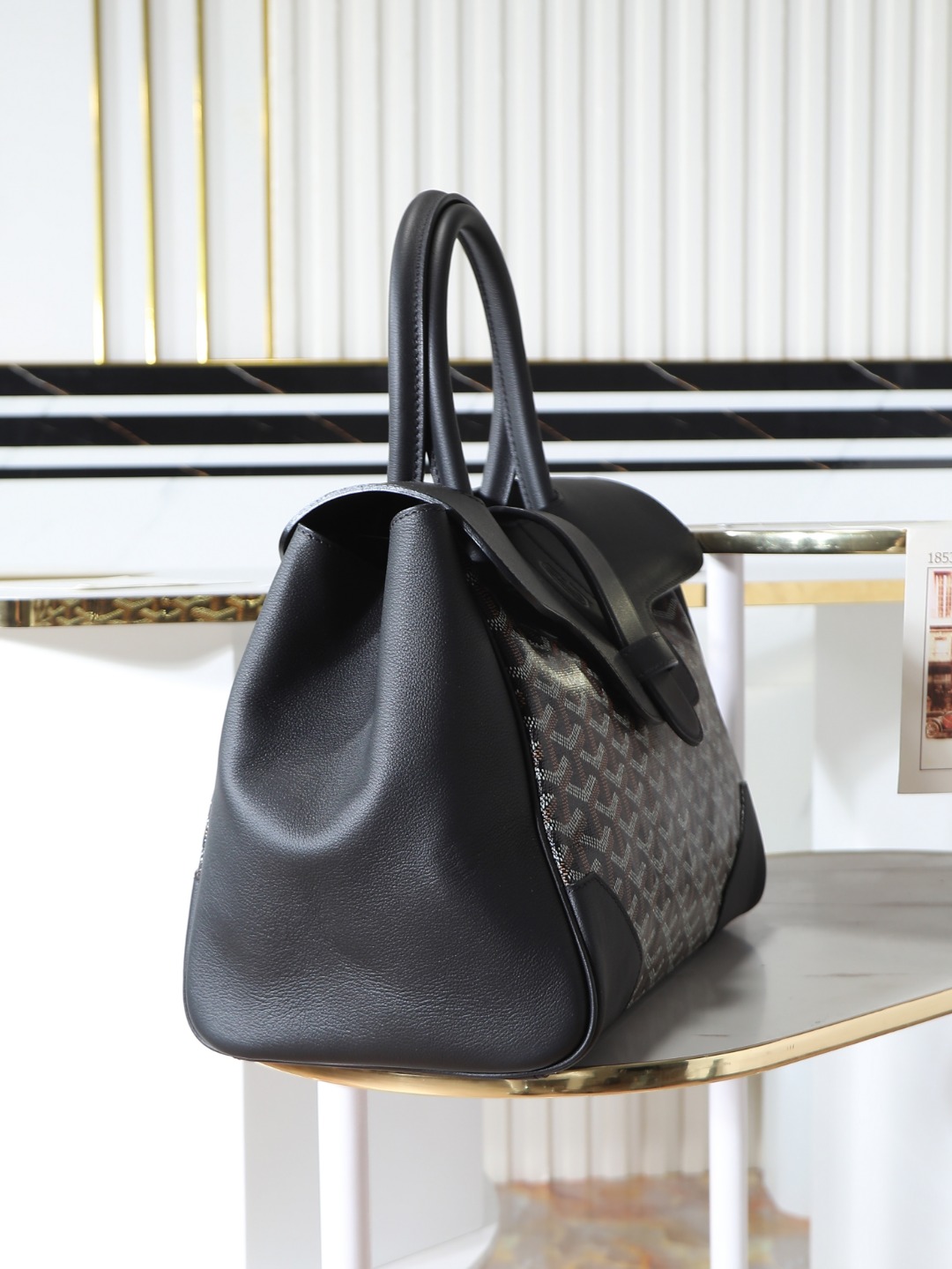 GOYARD 戈雅  Saigon -Beech Wood Handle Flap Tote Bag (Canvas & Leather) – Handheld & Shoulder Bag-F0-SAIGOCMMLTY
