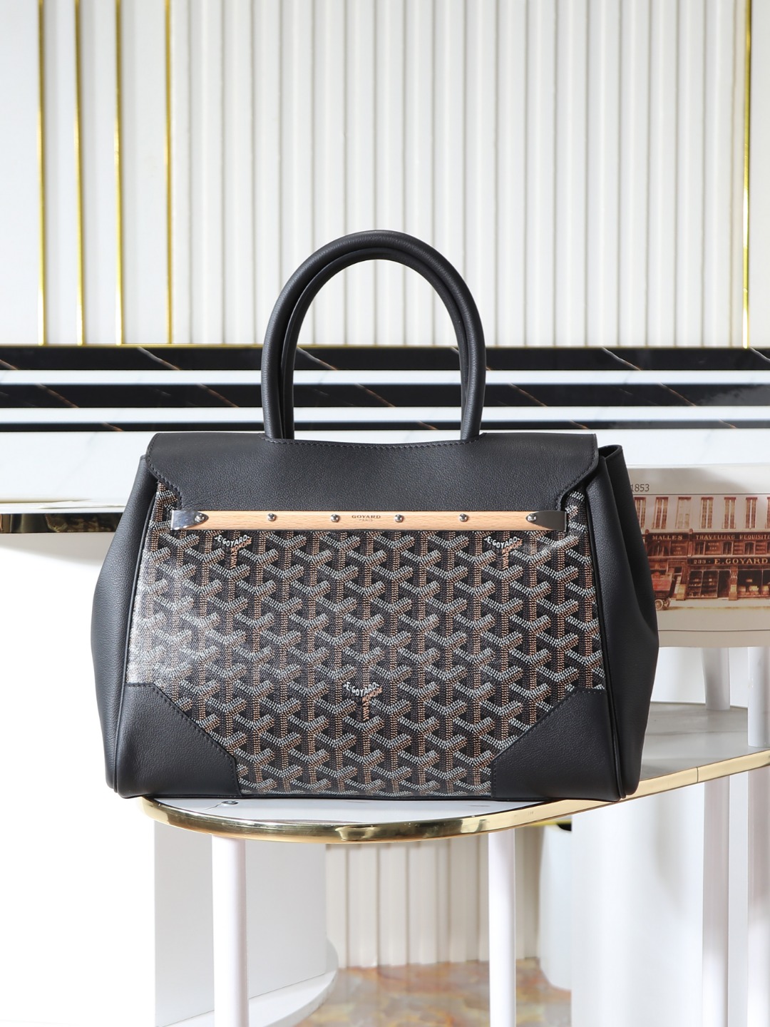 GOYARD 戈雅  Saigon -Beech Wood Handle Flap Tote Bag (Canvas & Leather) – Handheld & Shoulder Bag-F0-SAIGOCMMLTY