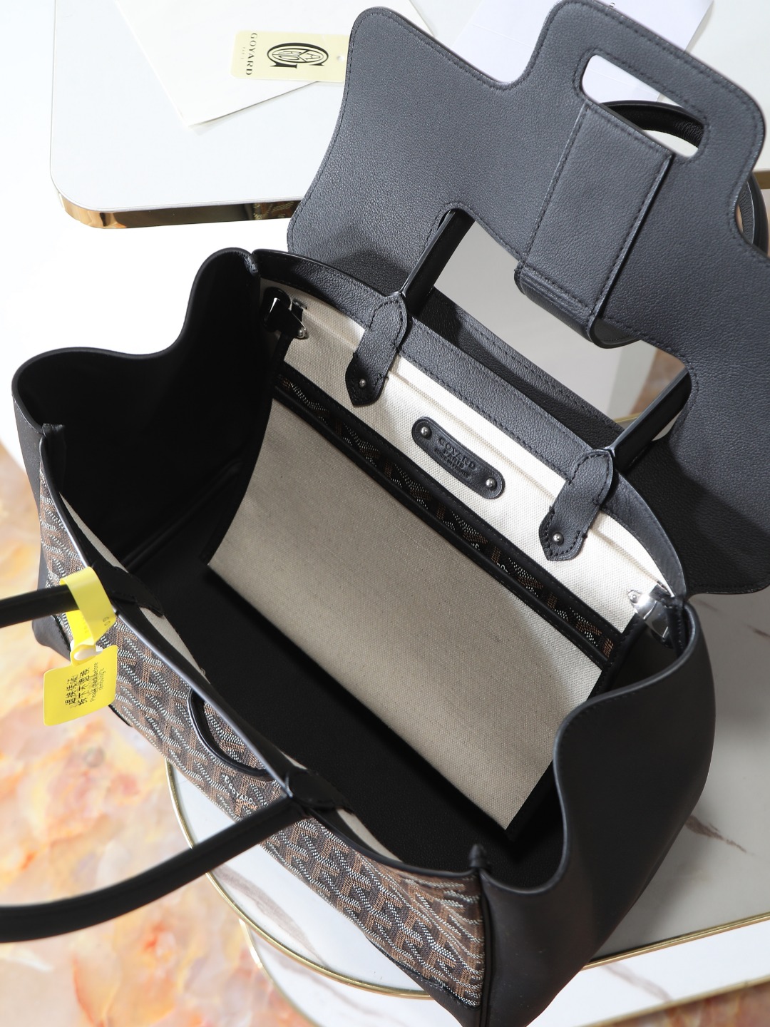 GOYARD 戈雅  Saigon -Beech Wood Handle Flap Tote Bag (Canvas & Leather) – Handheld & Shoulder Bag-F0-SAIGOCMMLTY