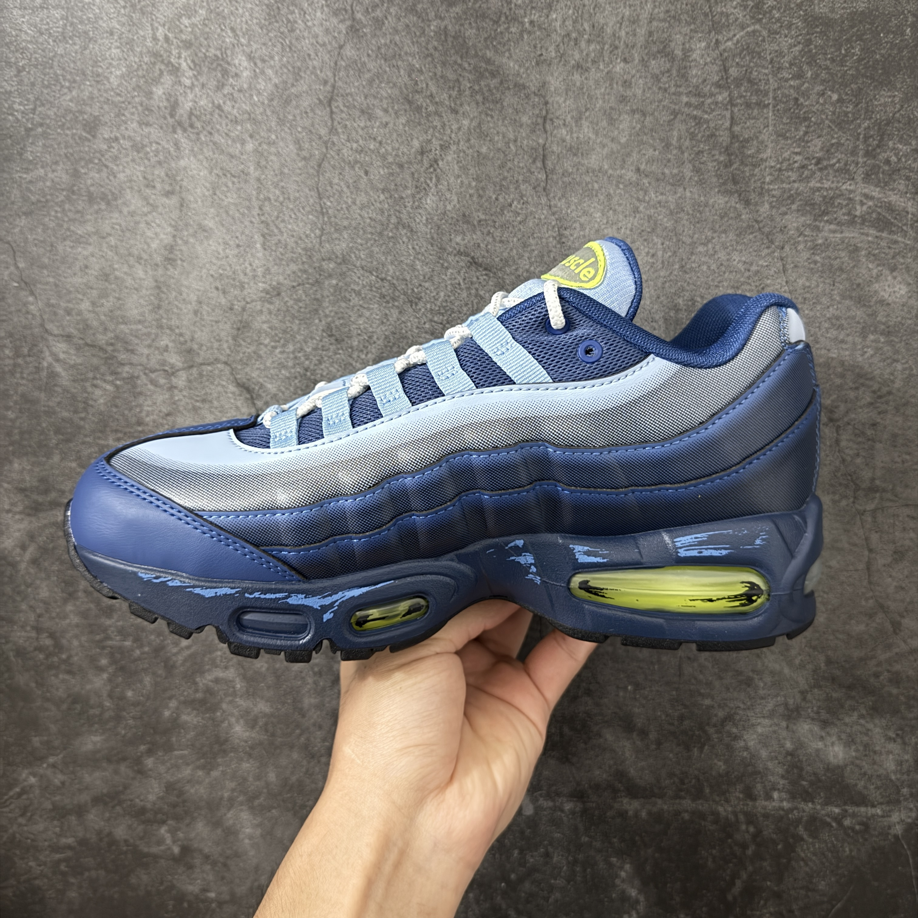 升级最终版UNDEFEATED Nike Air Max 95  Yu-Gi-Oh 低筒 网布防滑 运动鞋 休闲鞋 球鞋 男鞋 波鞋  游戏王 蓝 II7404-400 