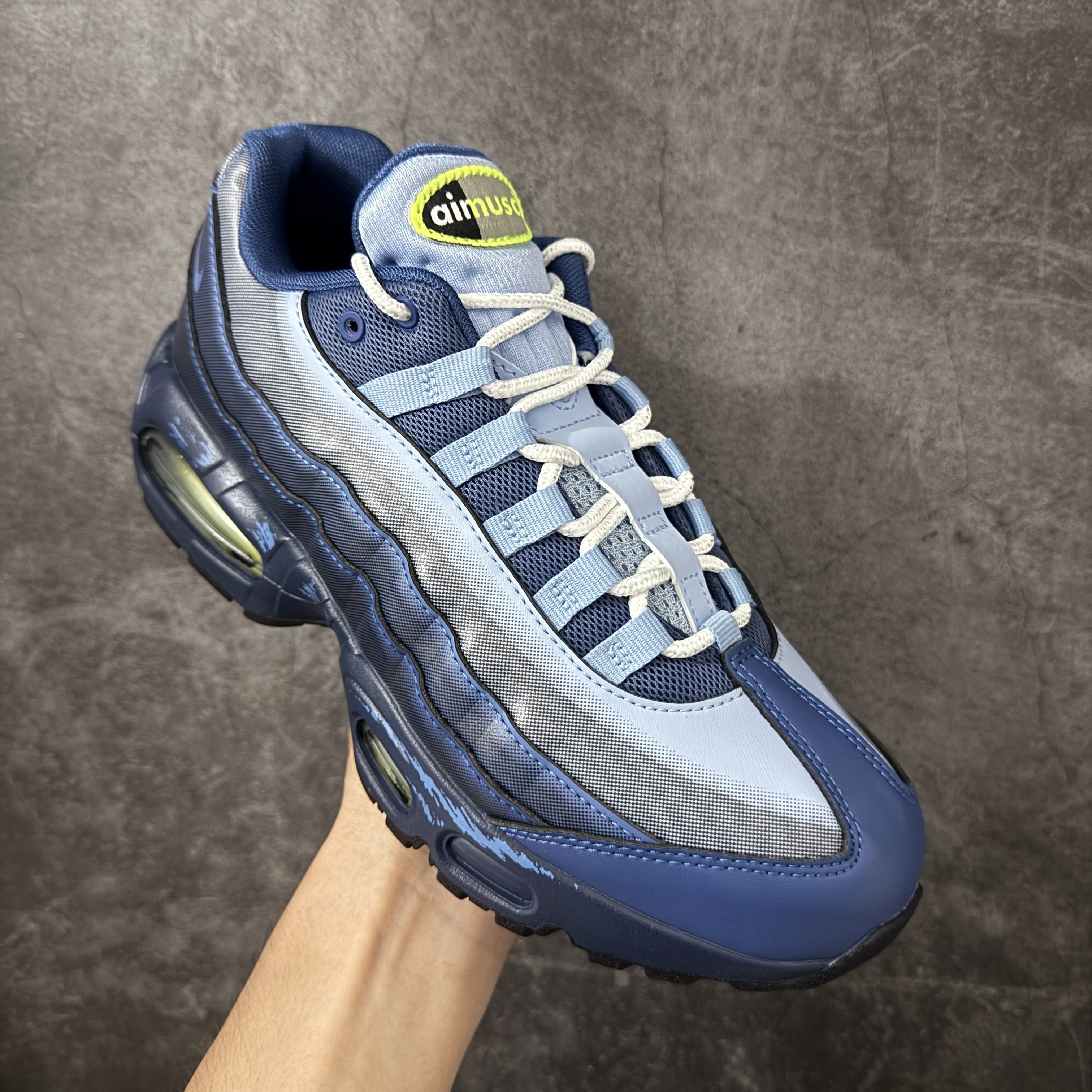 升级最终版UNDEFEATED Nike Air Max 95  Yu-Gi-Oh 低筒 网布防滑 运动鞋 休闲鞋 球鞋 男鞋 波鞋  游戏王 蓝 II7404-400 
