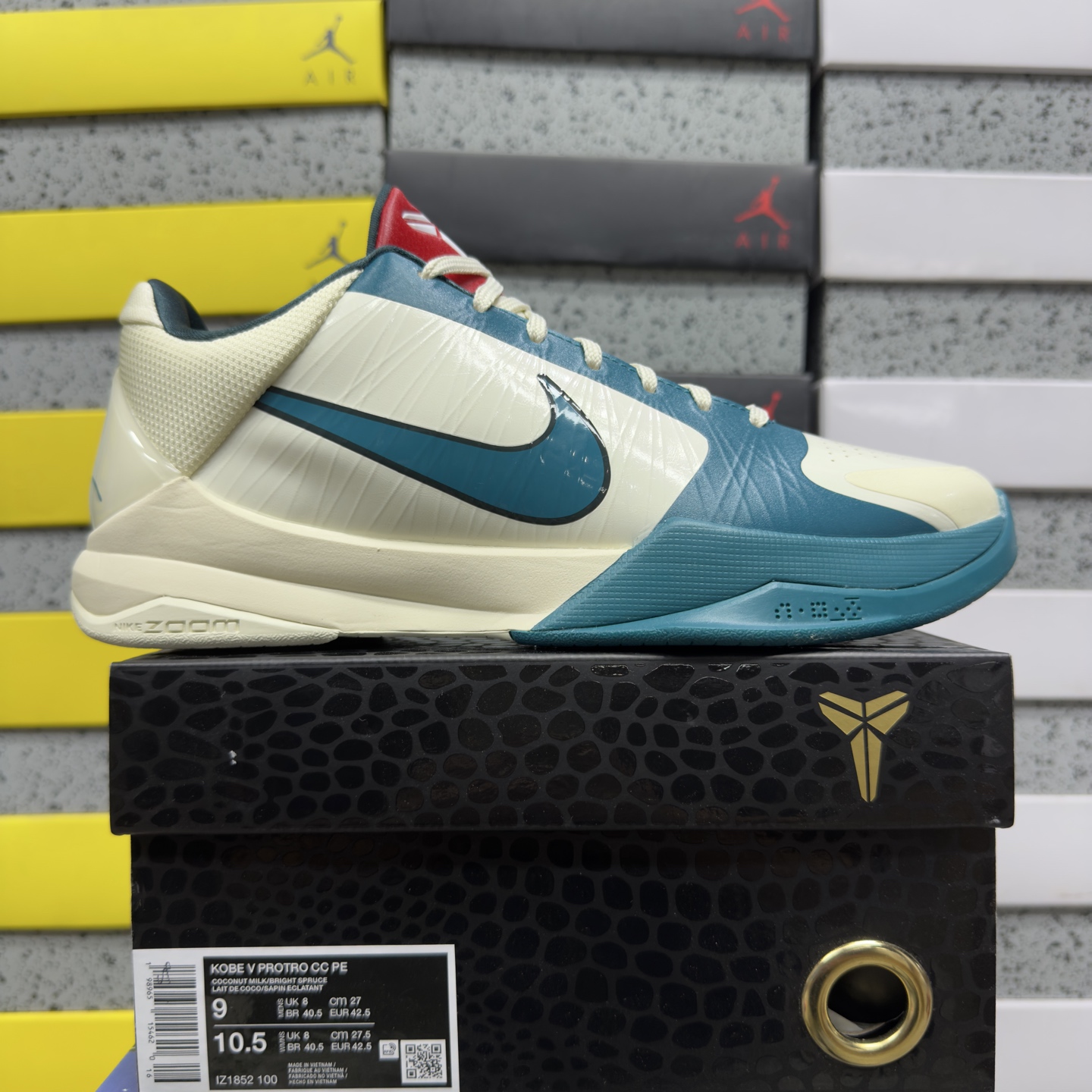 GX Kobe5   Caitlin Clark Protro PE 科比 5  前掌气垫 后掌EVA 籃球鞋 球鞋 實戰鞋  真碳板  波鞋  白蓝 IZ1852-100