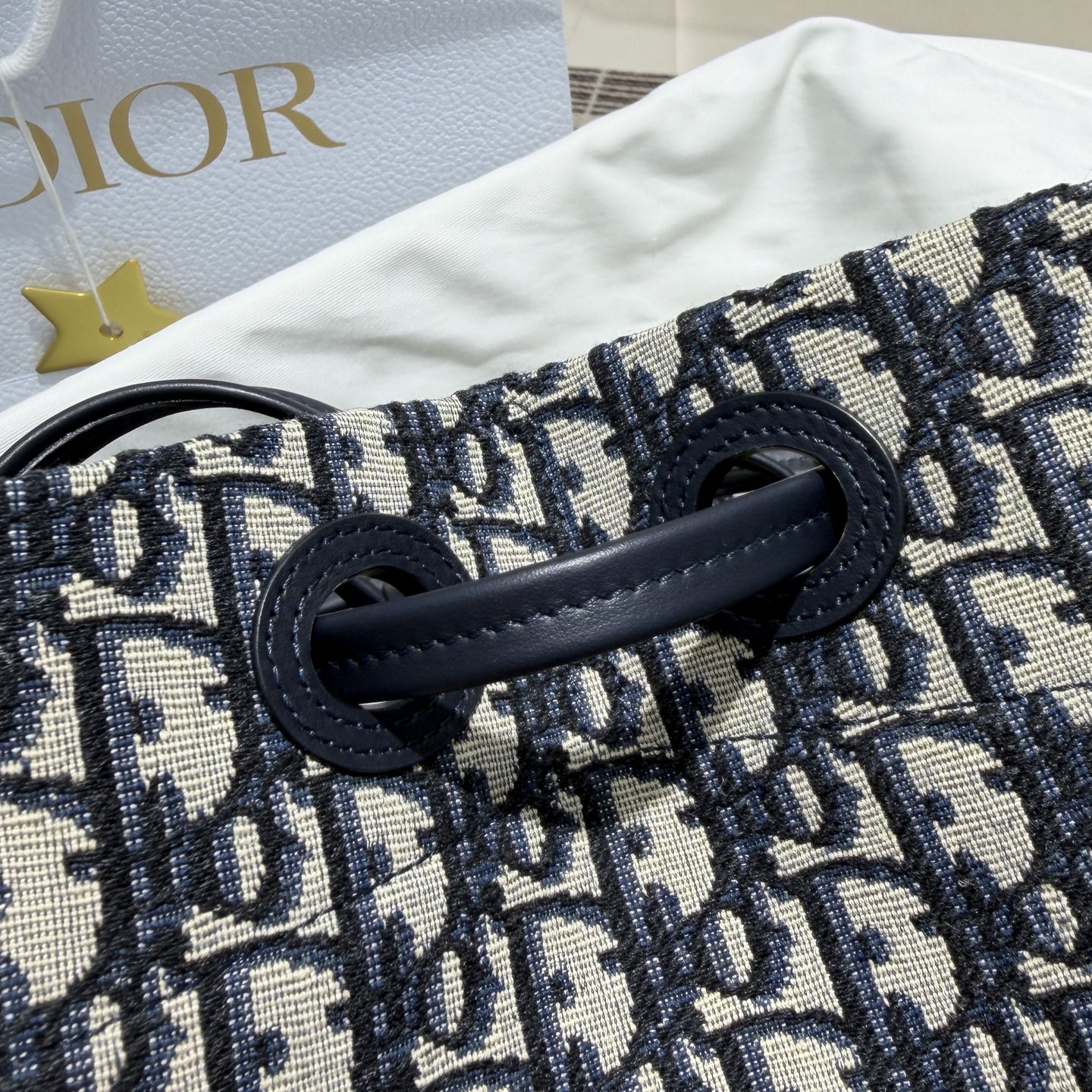 DIOR 迪奥- OBLIQUE Small Handbag/Crossbody/Shoulder Bag – Blue (Leather, Cotton, and Fabric Mix with Bow Logo)-F0-M1410OTZQ-M928