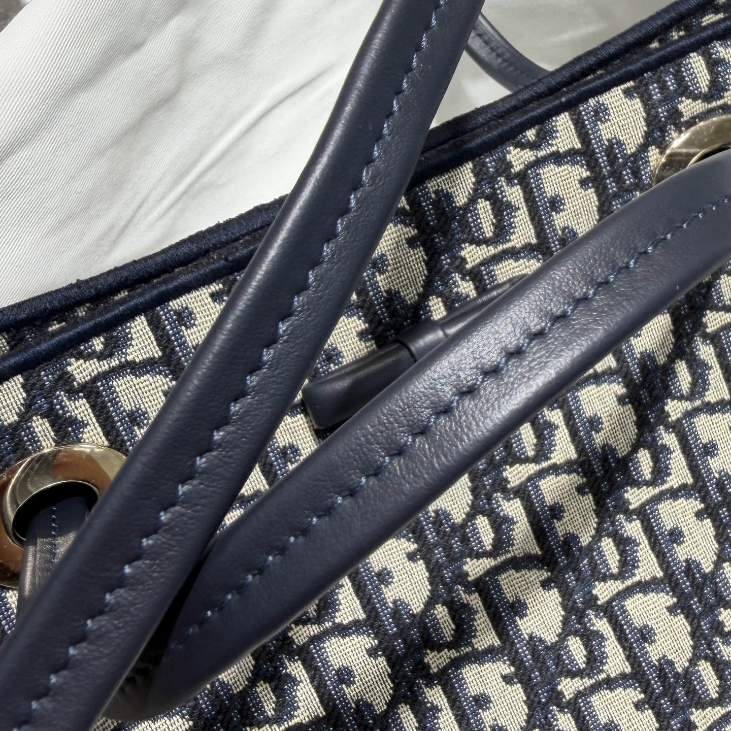 DIOR 迪奥- OBLIQUE Small Handbag/Crossbody/Shoulder Bag – Blue (Leather, Cotton, and Fabric Mix with Bow Logo)-F0-M1410OTZQ-M928